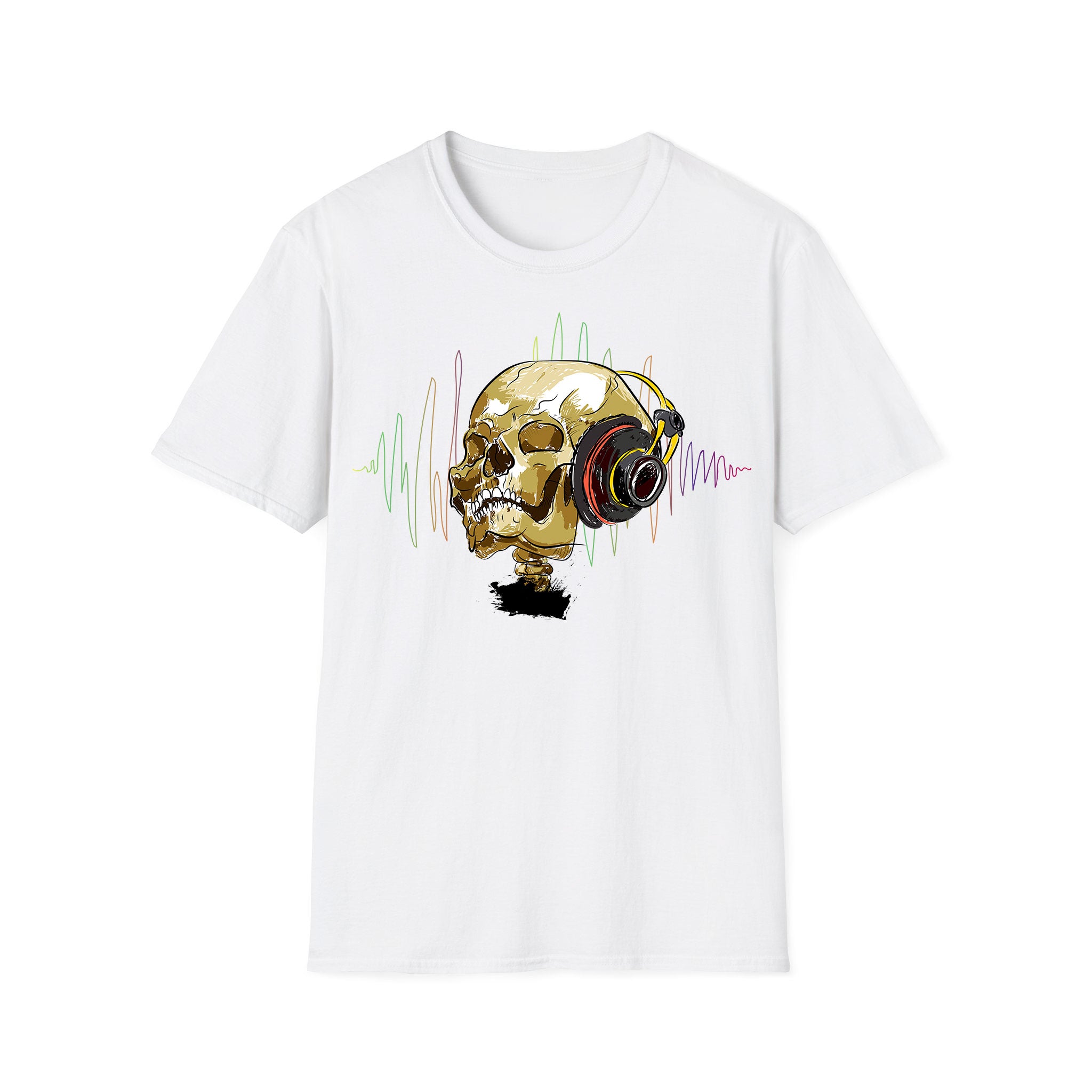 T-shirt musique unisexe Music Skull Headphone