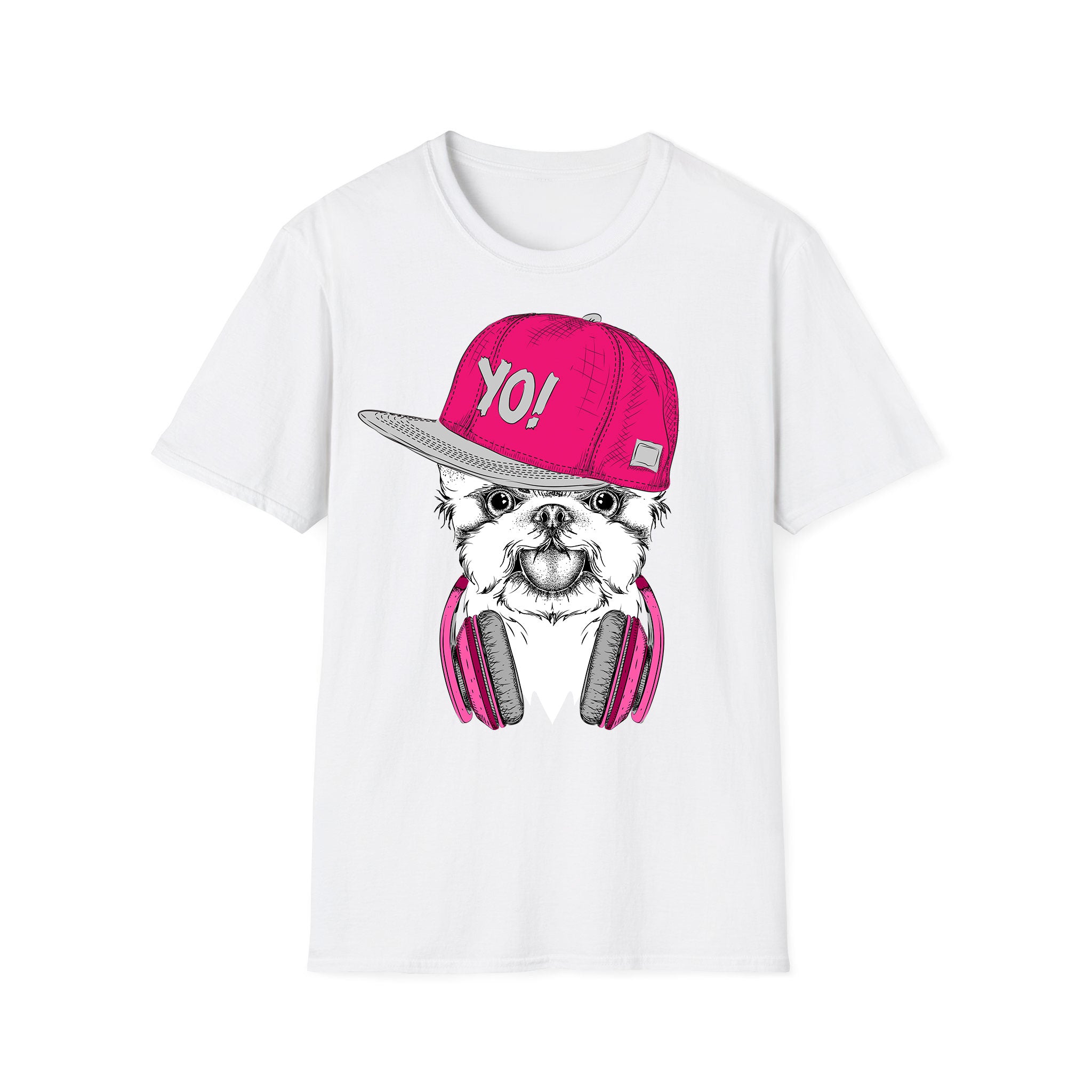 T-shirt musique unisexe Cute Dog Headhone