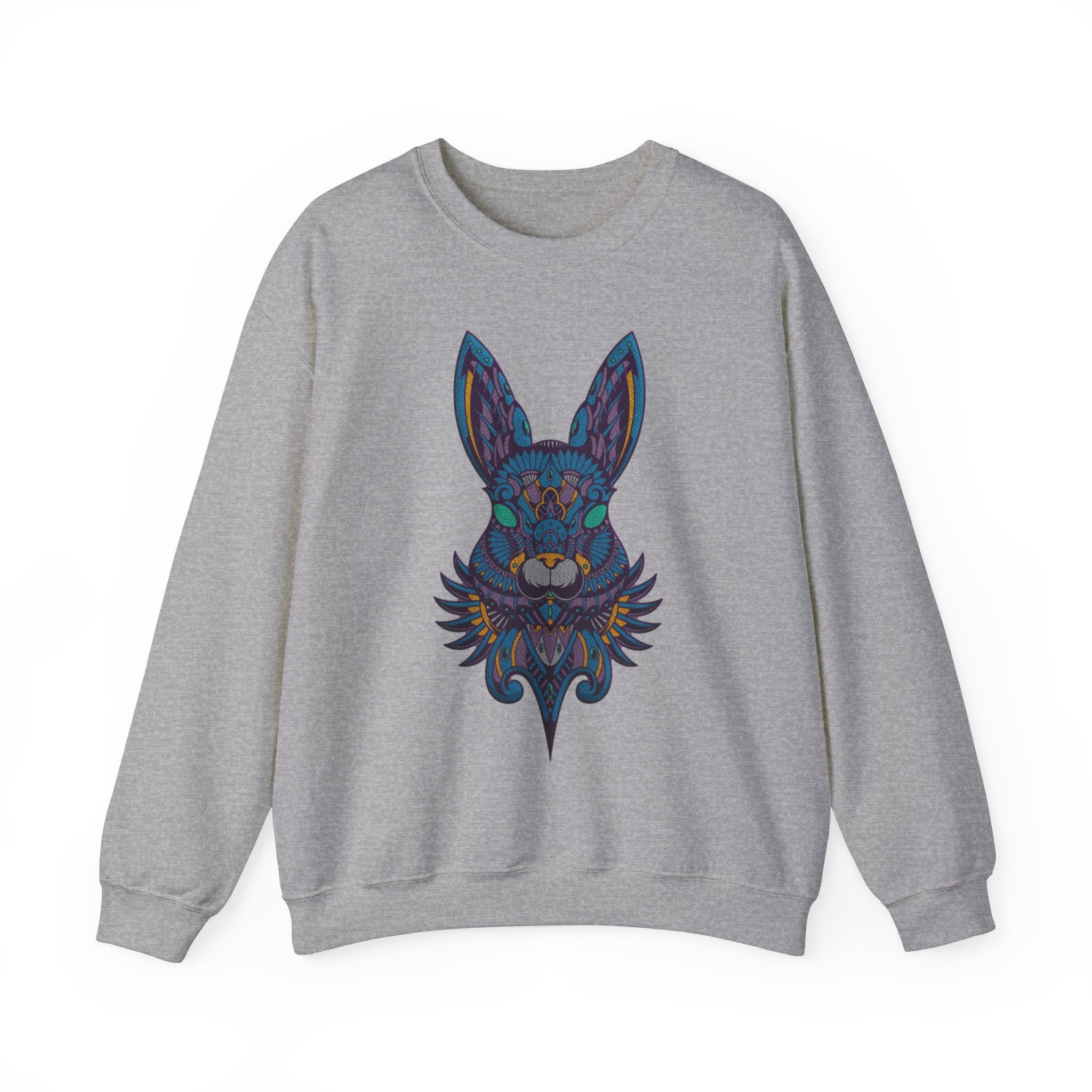 Sweat broderie Lapin Bleu