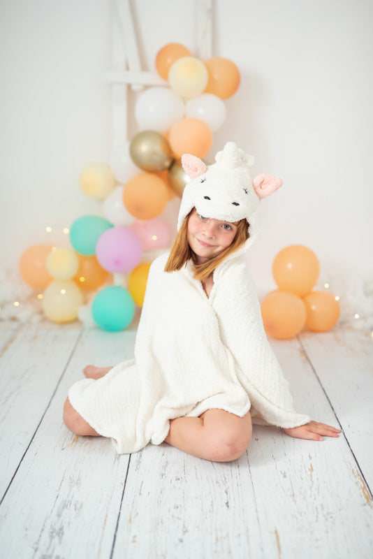 Serviette blanche licorne