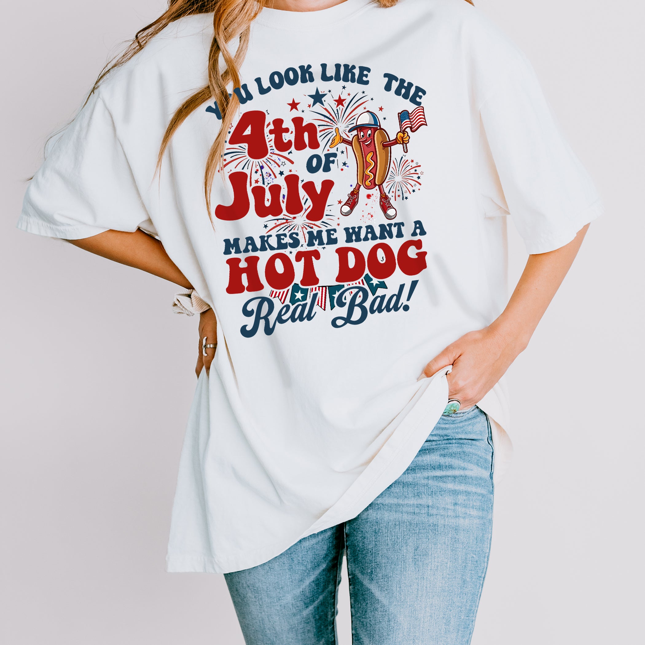 T-shirt du 4 juillet Hot dog