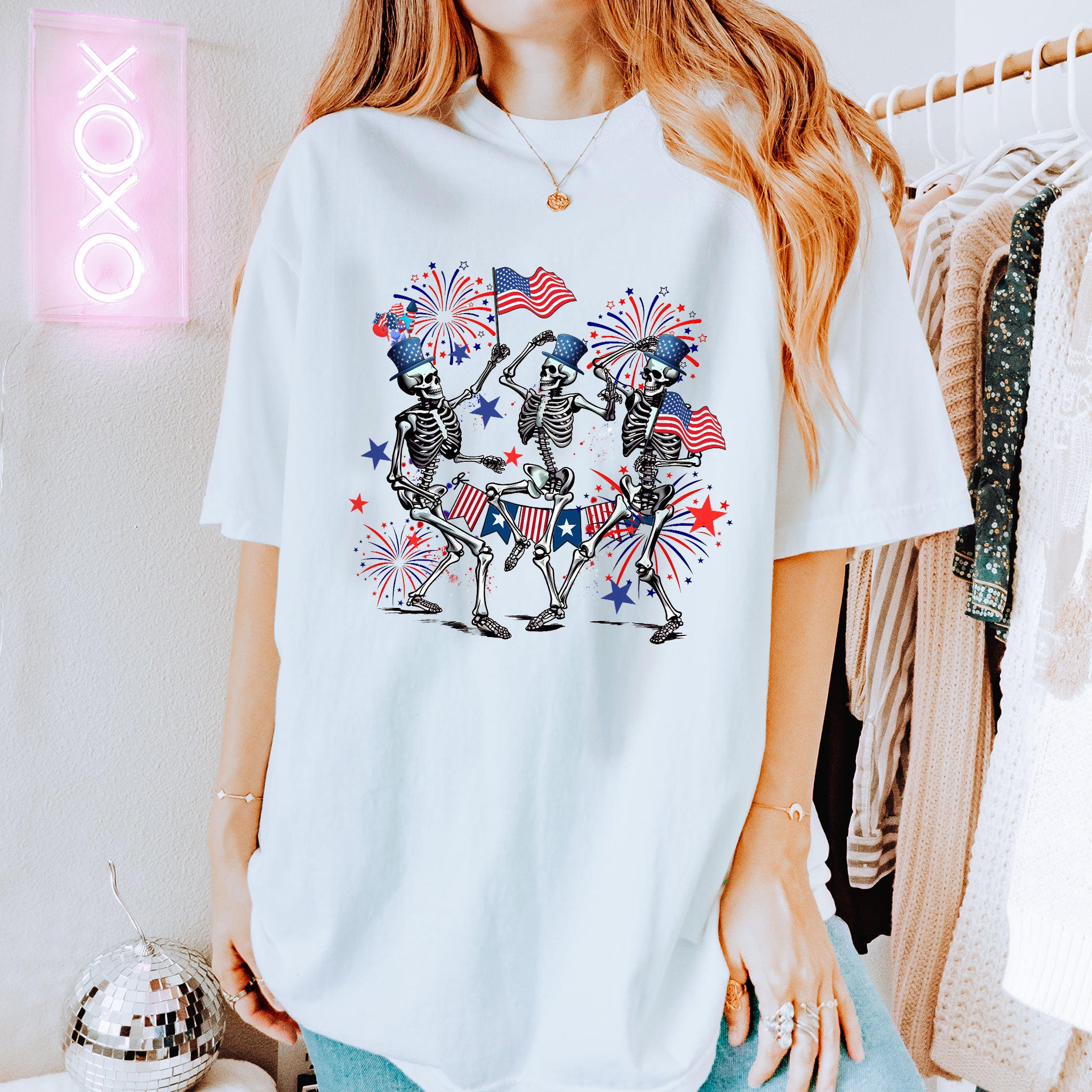 T-shirt du 4 juillet Squelettes dansants