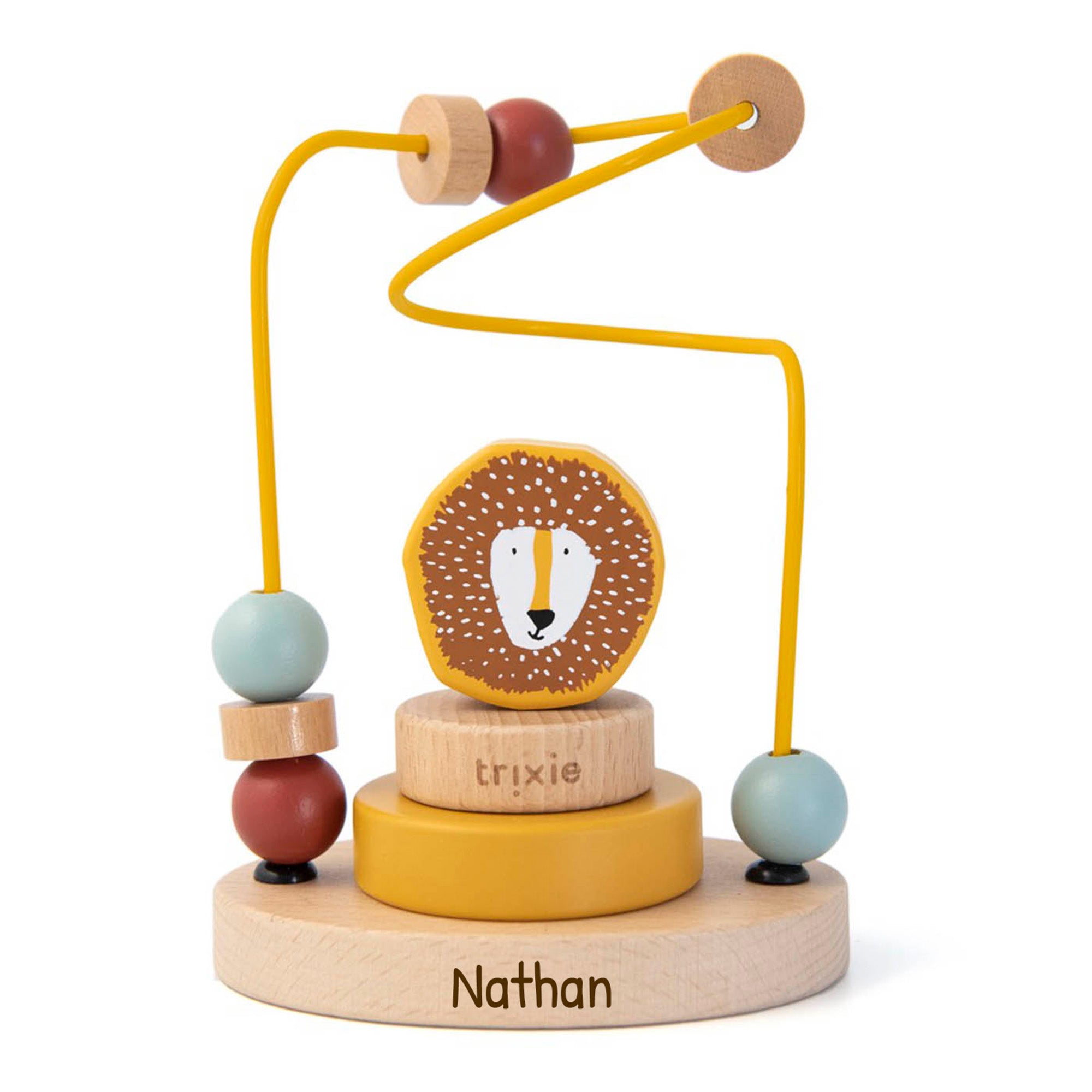 Jouet labyrinthe de perles en bois avec animaux Mr Lion