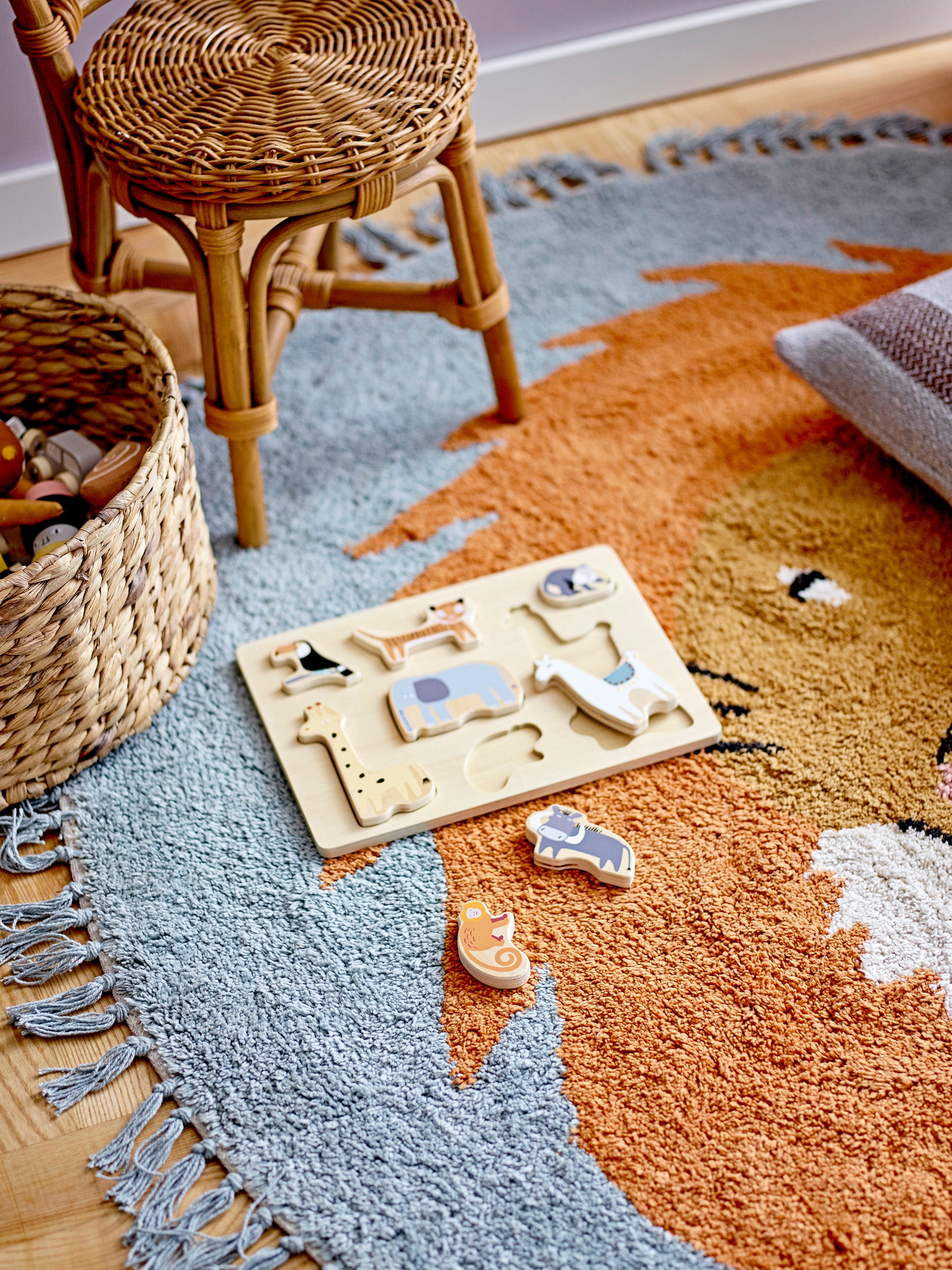 Tapis Leroy, multicolore, en coton