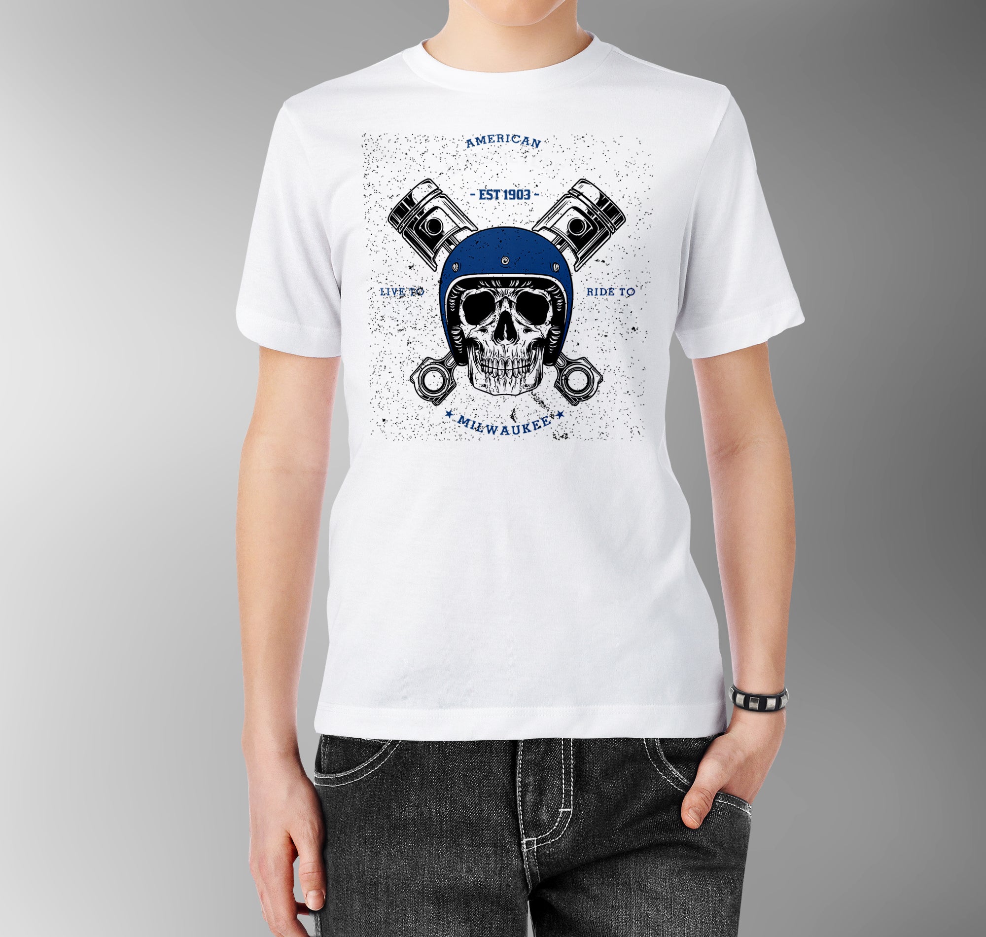 T-shirt moto américain Milwaukee