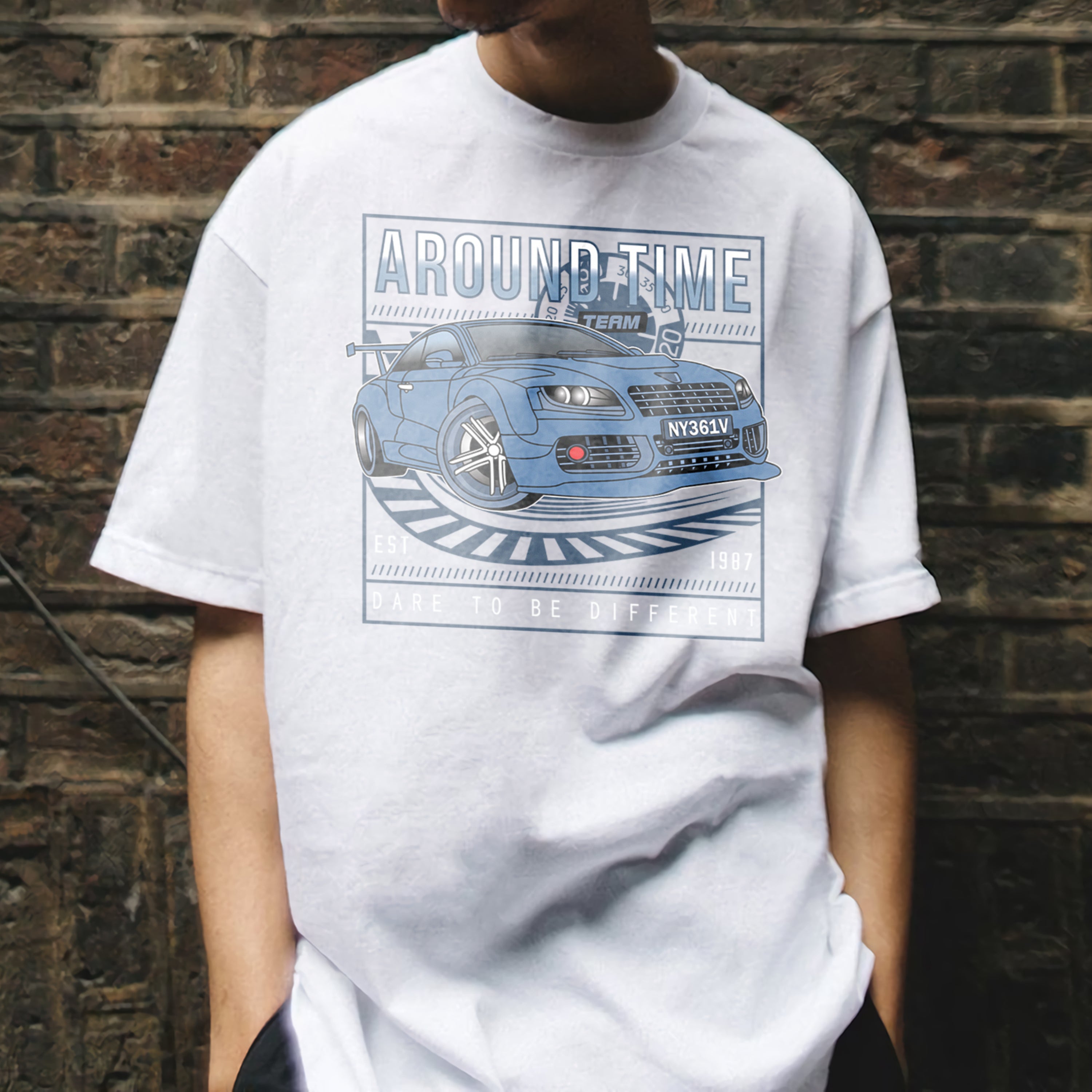 T-shirt voitures de course Around TIme
