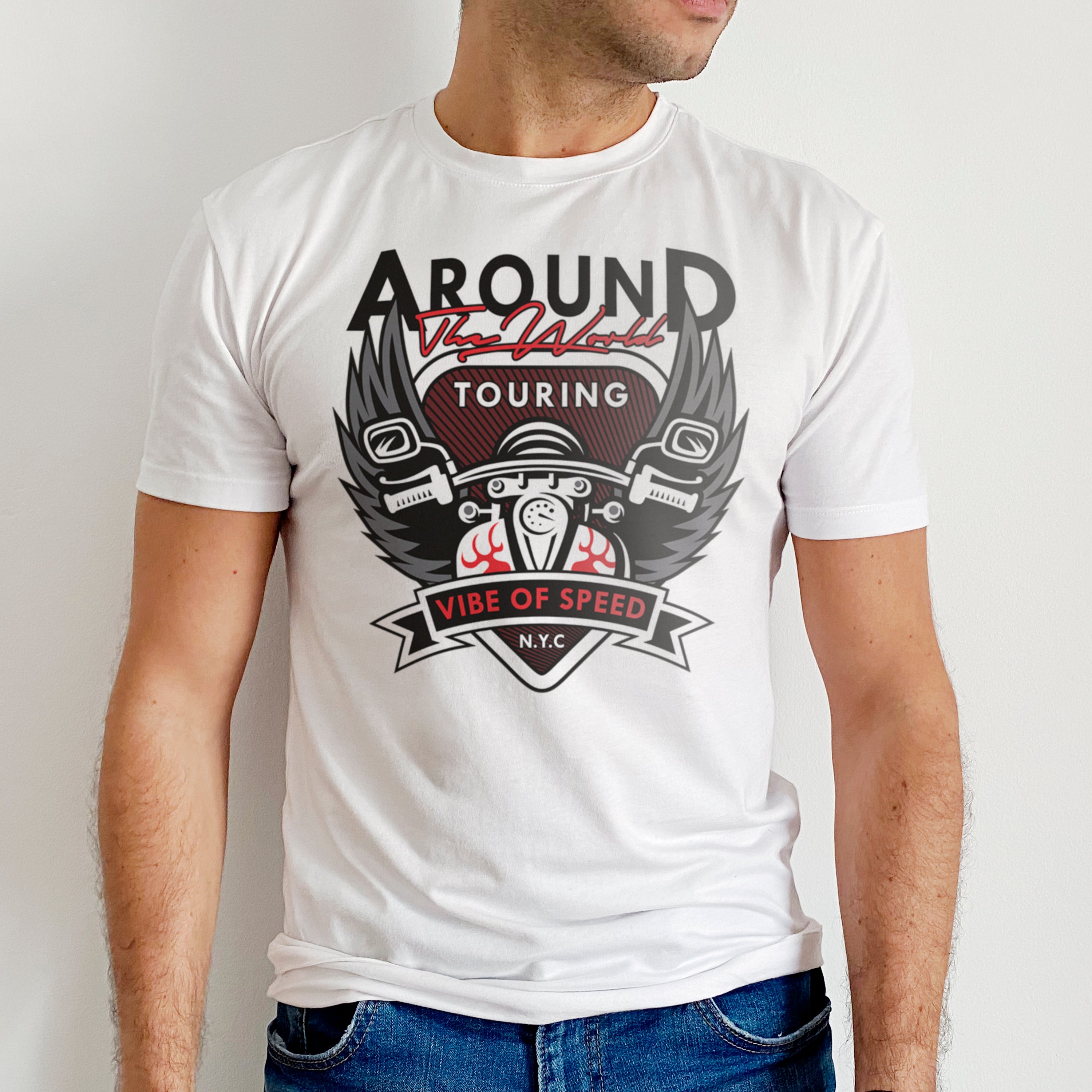 T-shirt moto autour du monde