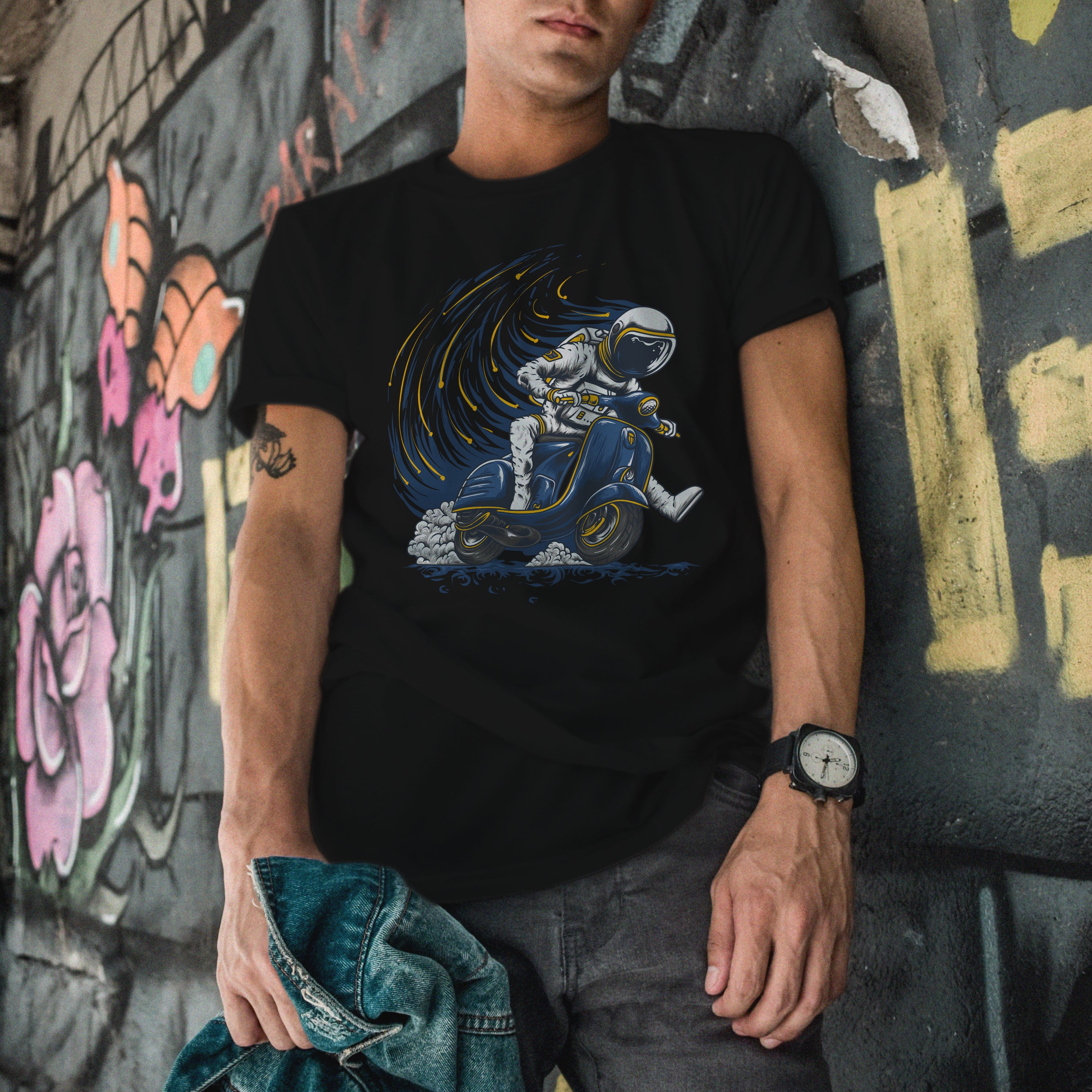T-shirt moto Astronaute Scooter