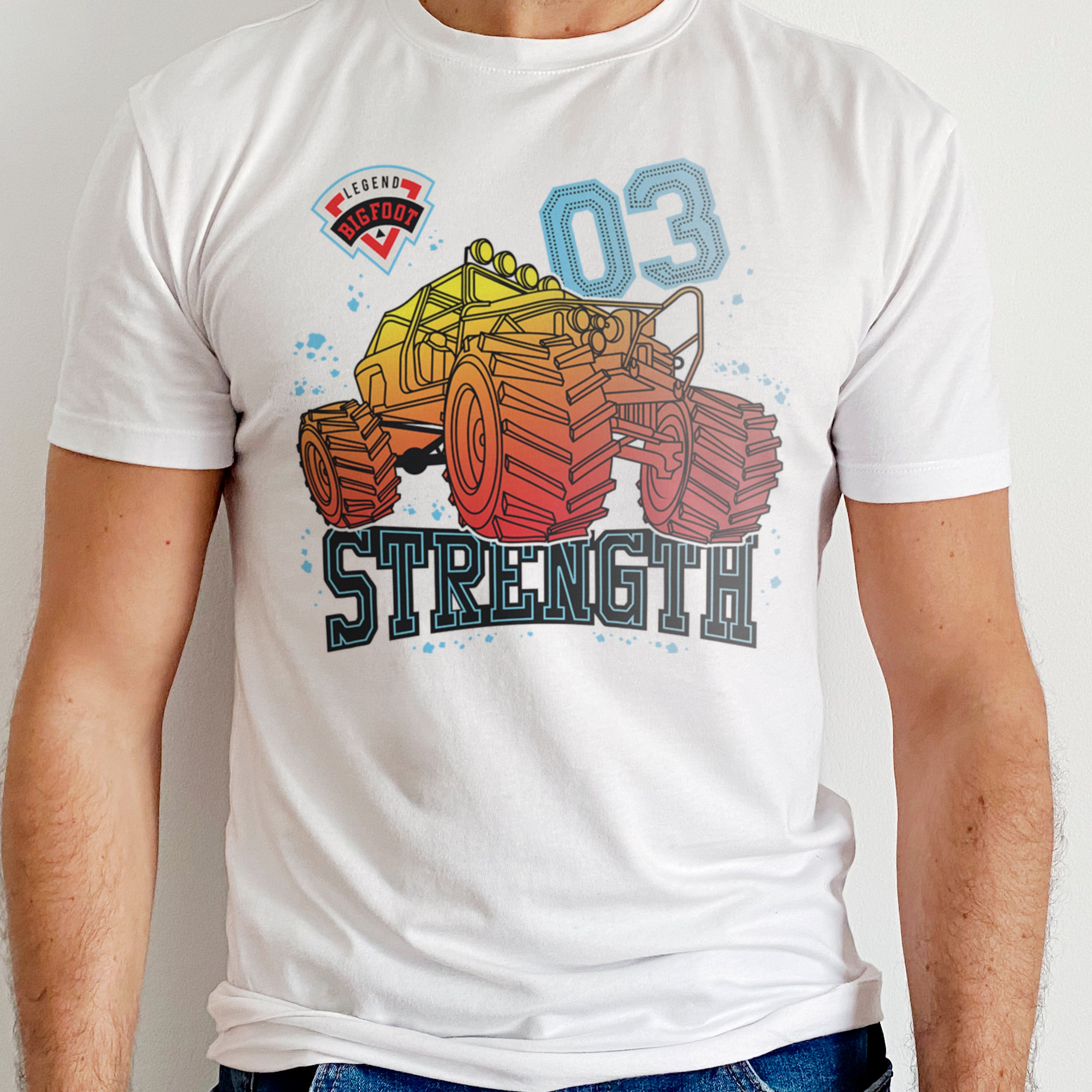 T-shirt voitures de course Bigfoot Strength