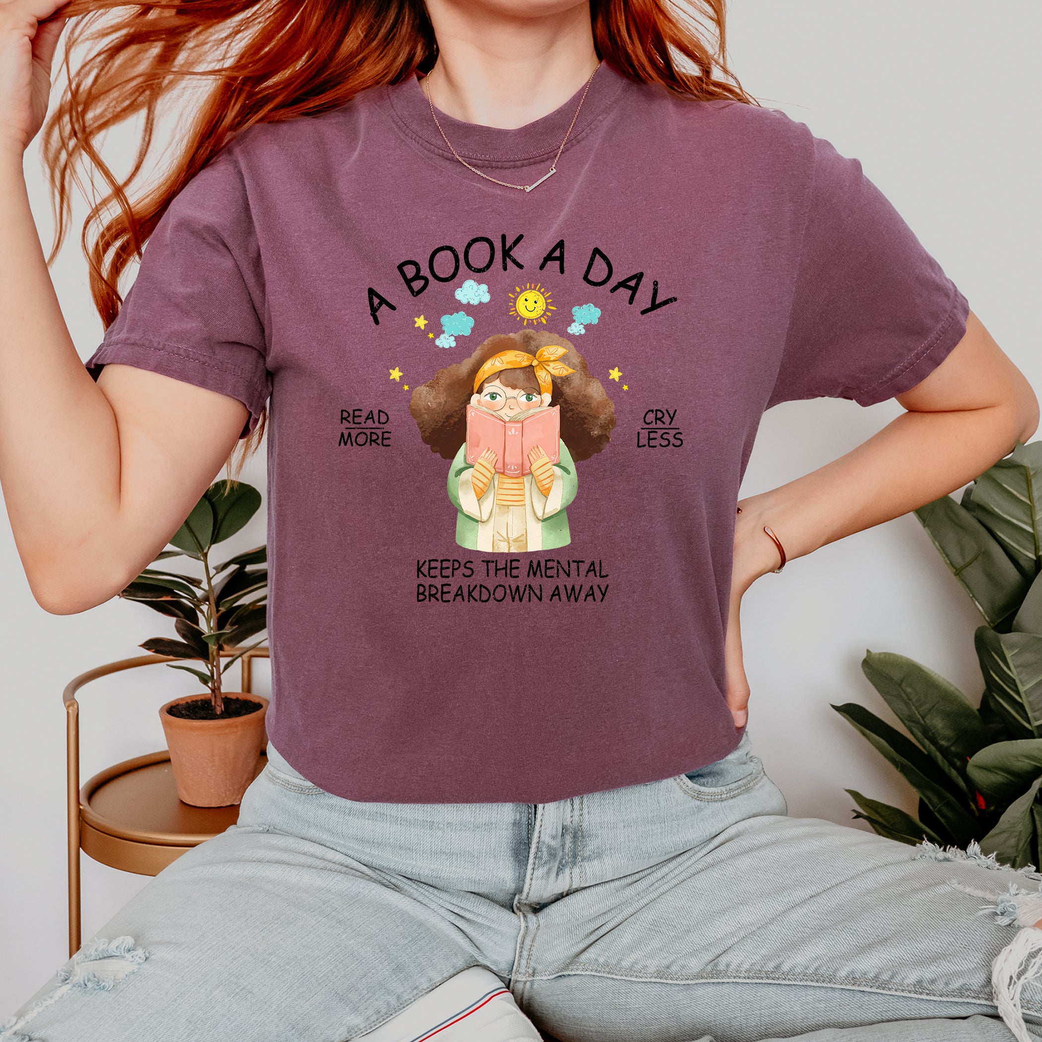 T-shirt amateur de livres Un livre par jour