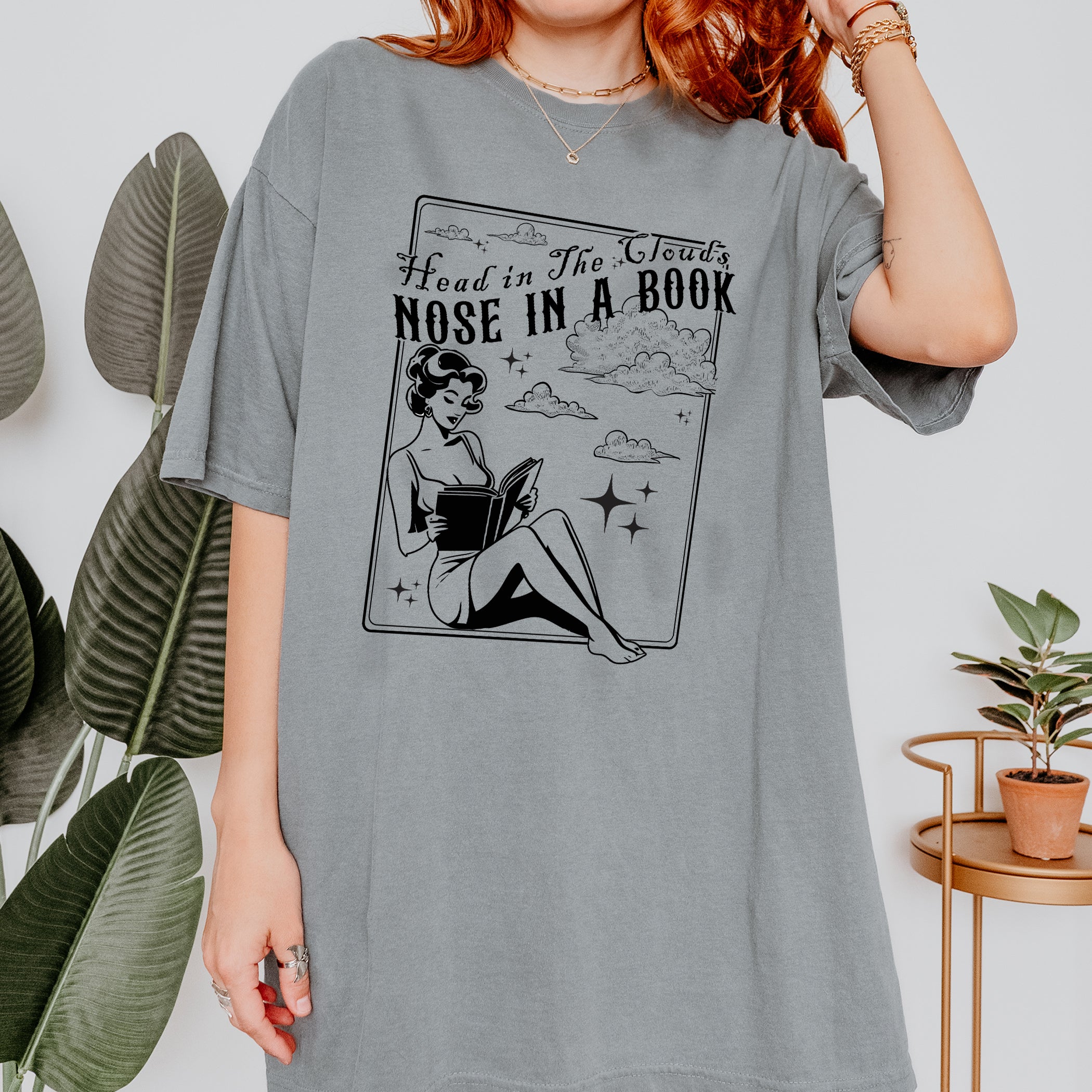 Book Lover T-shirt Head in the clouds