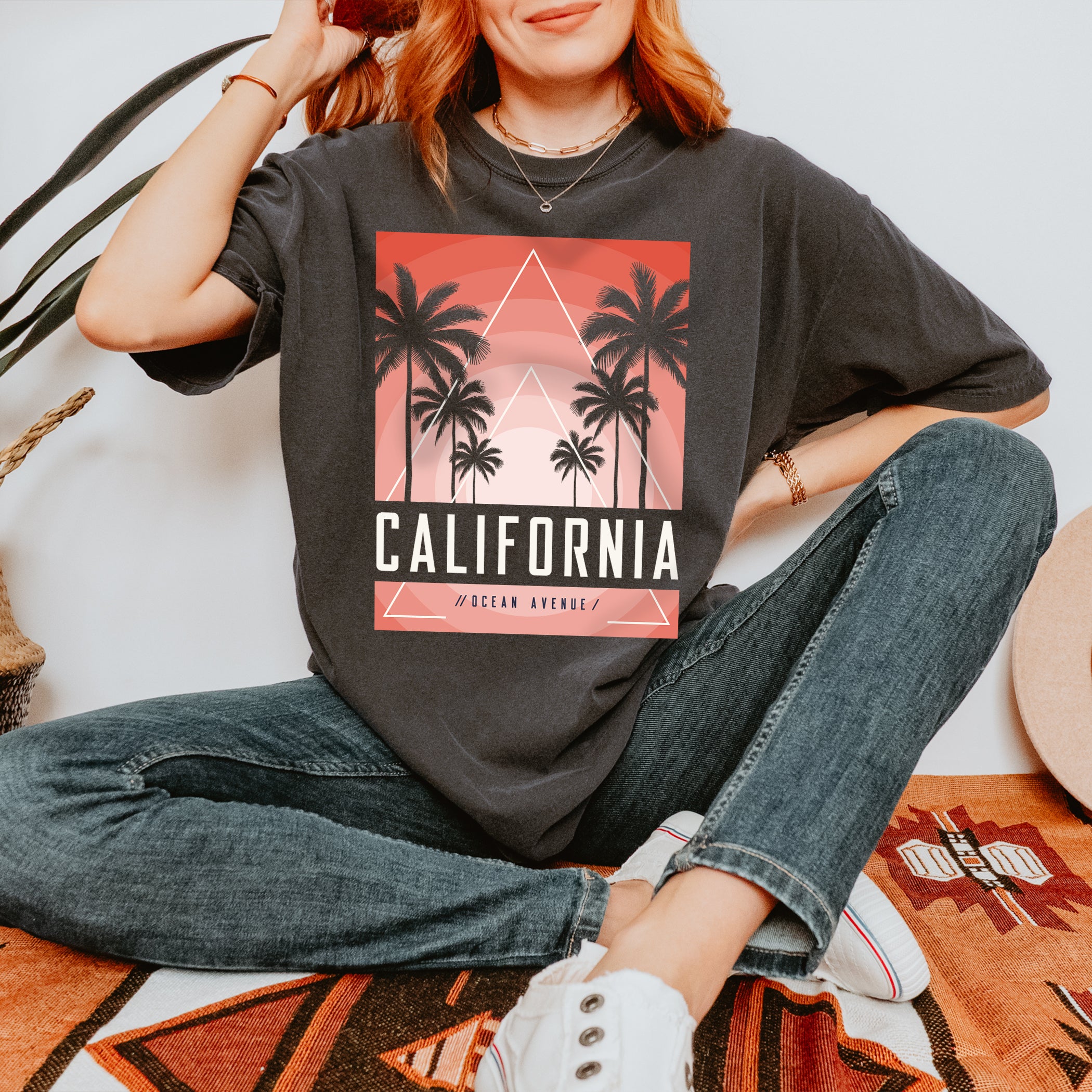 T-shirt unisexe été California Ocean Avenue