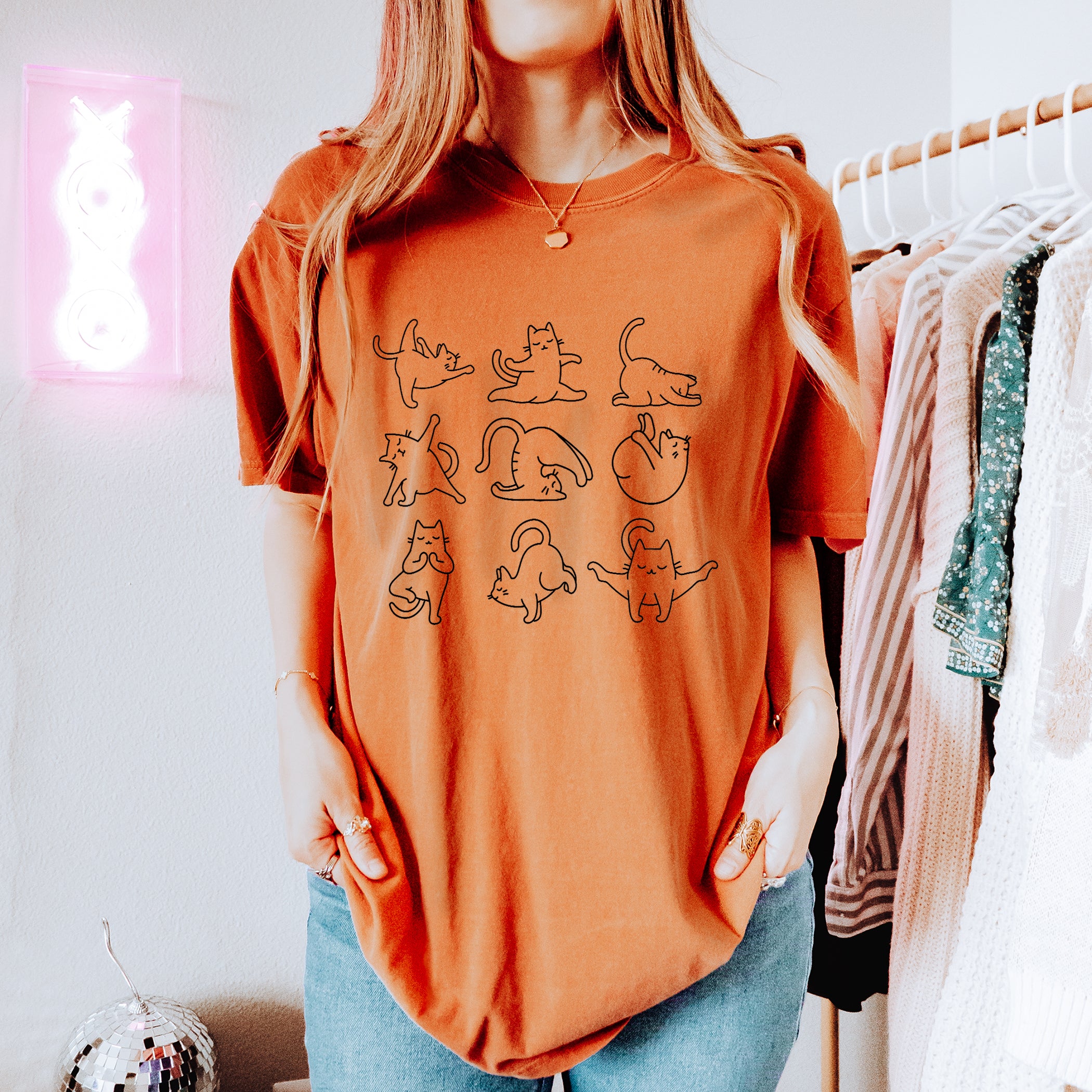 Cat yoga T-shirt