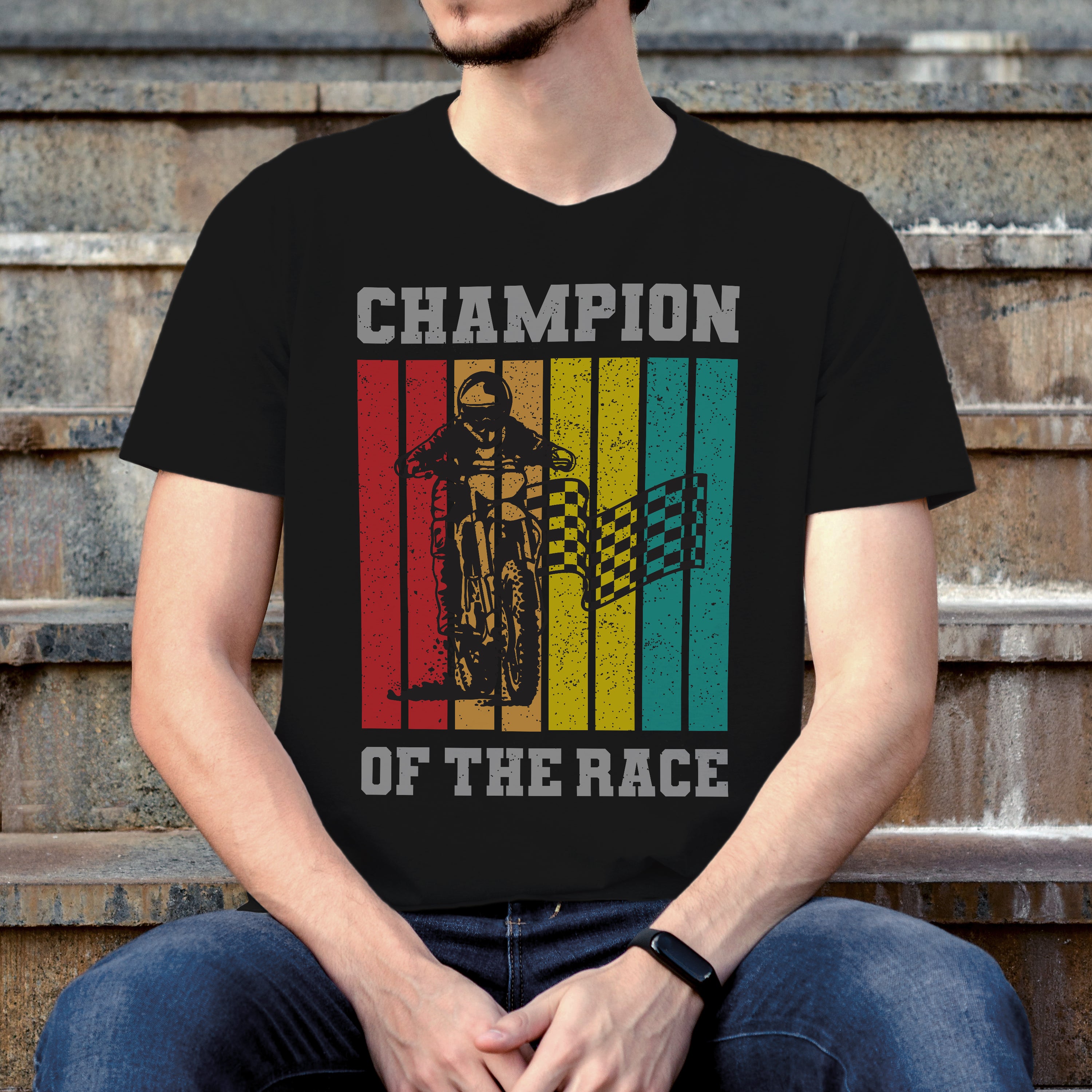 T-shirt moto Champion du coureur