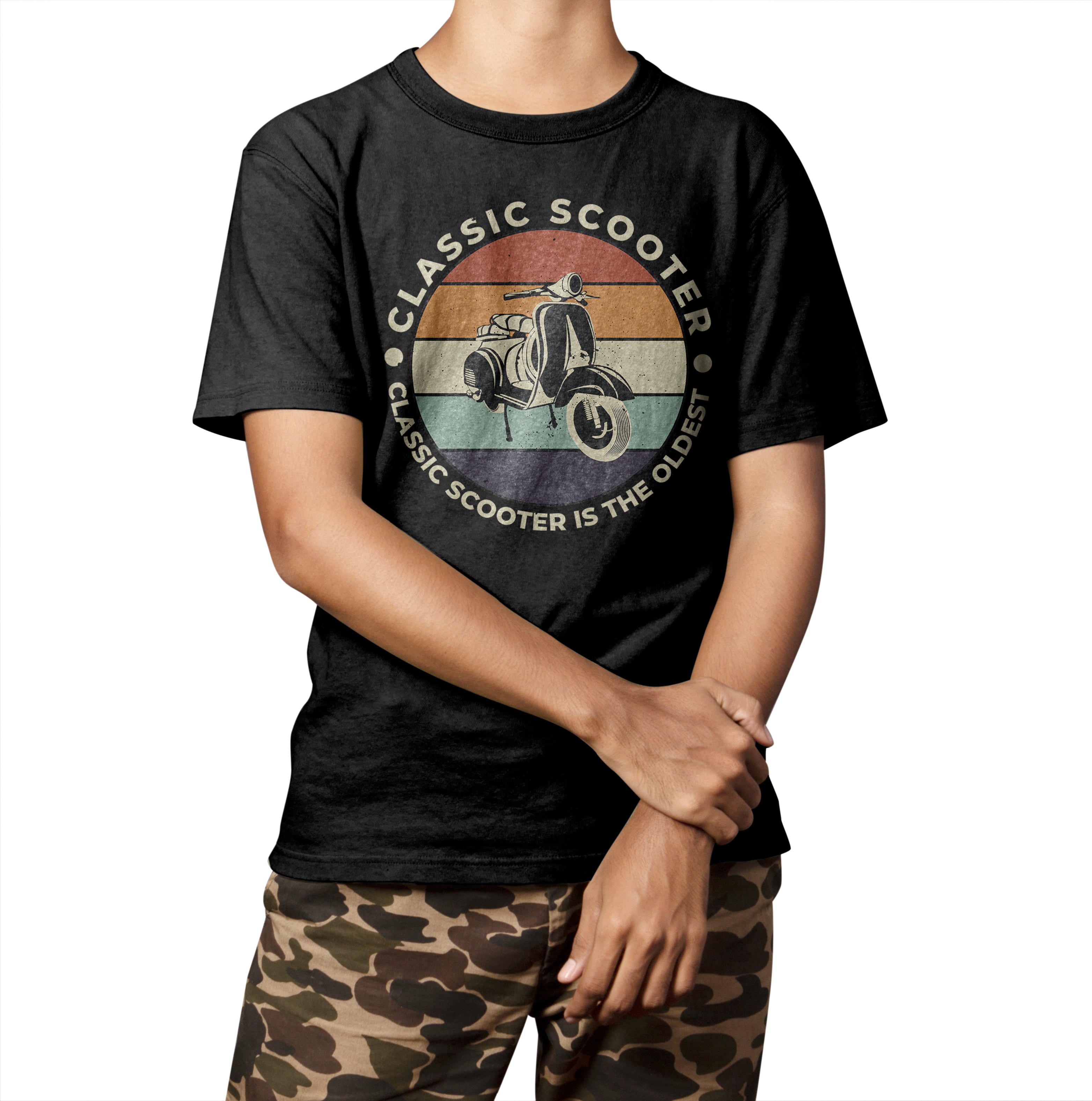 T-shirt moto Scooter classique