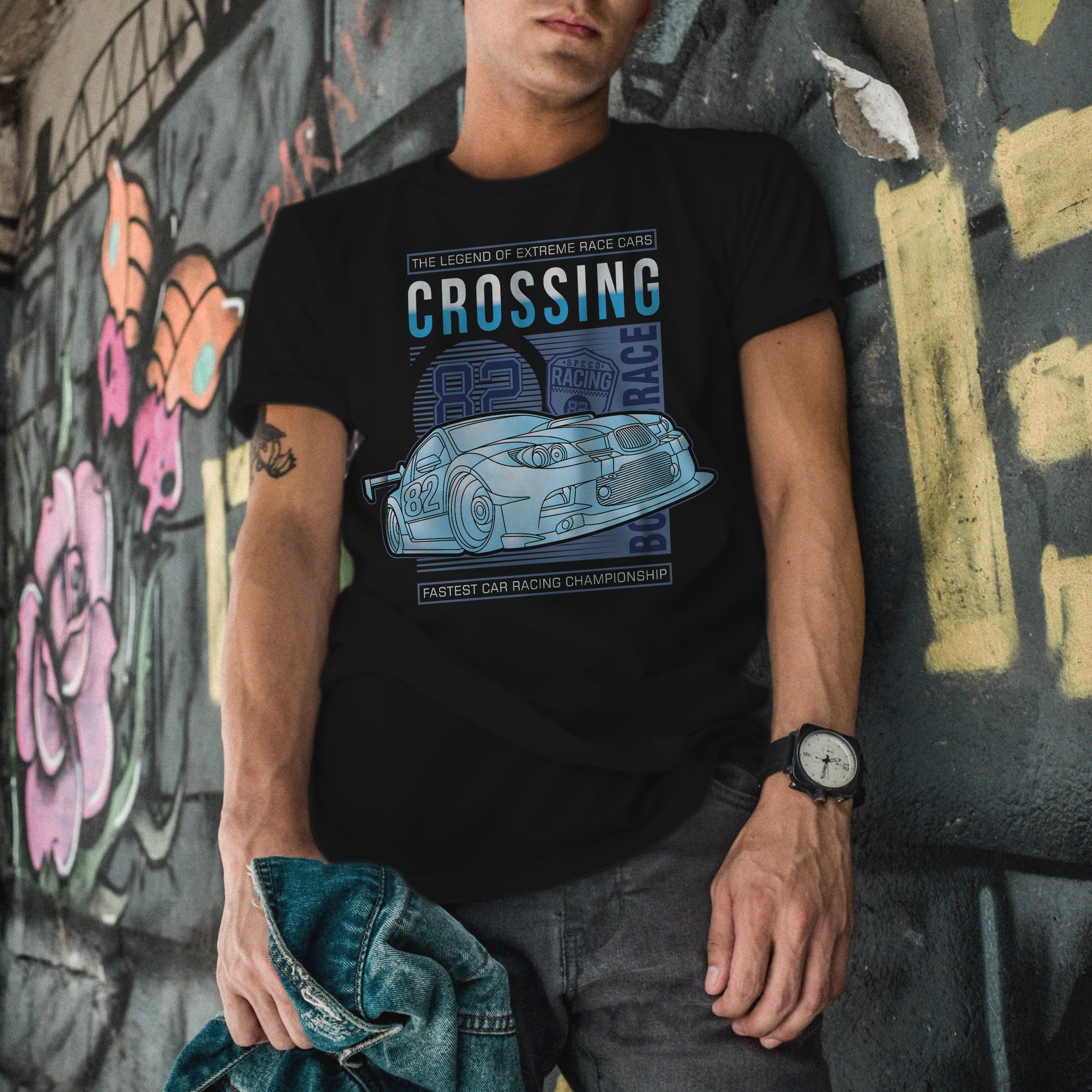 T-shirt voitures de course Crossing Car