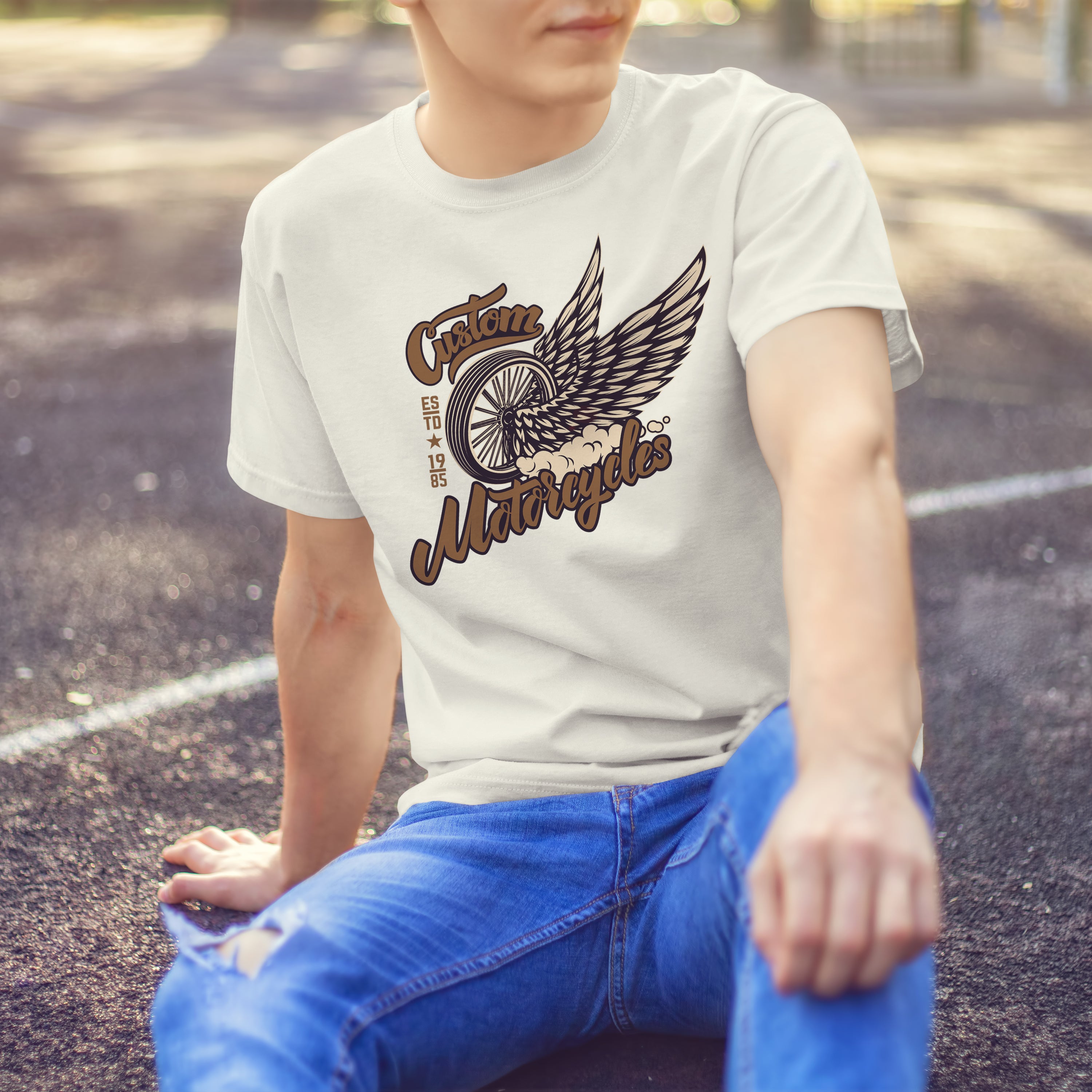 T-shirt moto Custom Motor Wings