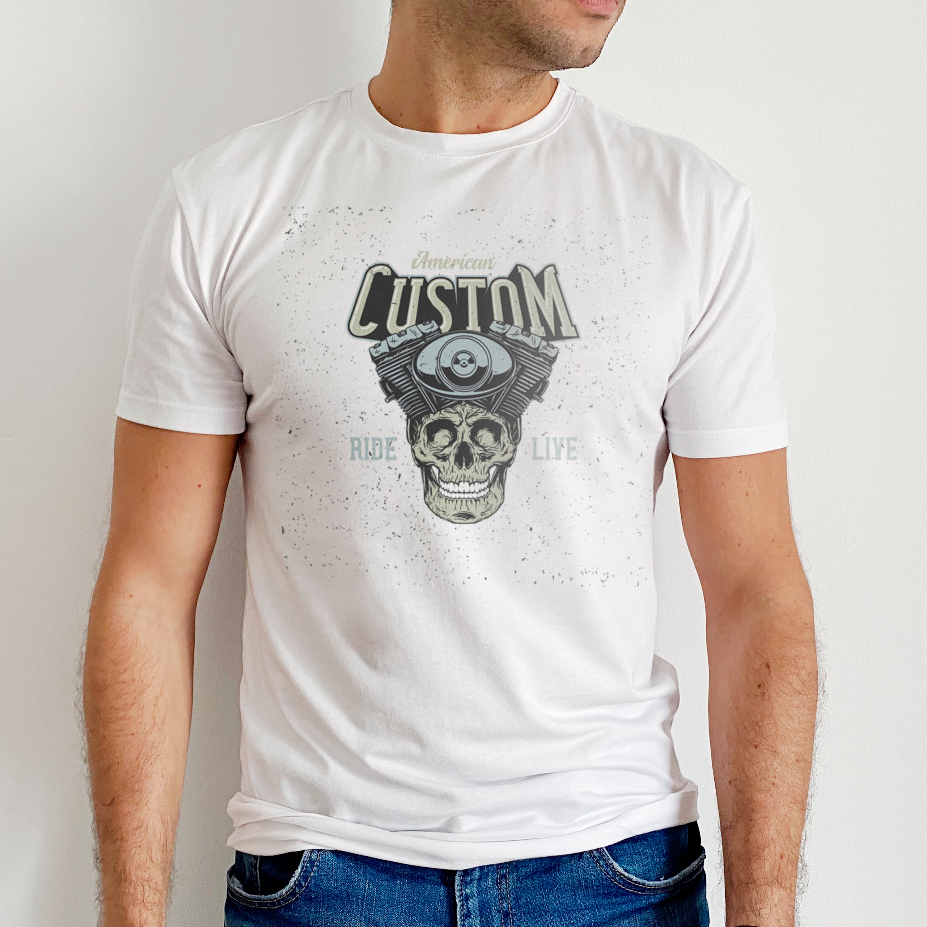 T-shirt moto Custom Ride Live