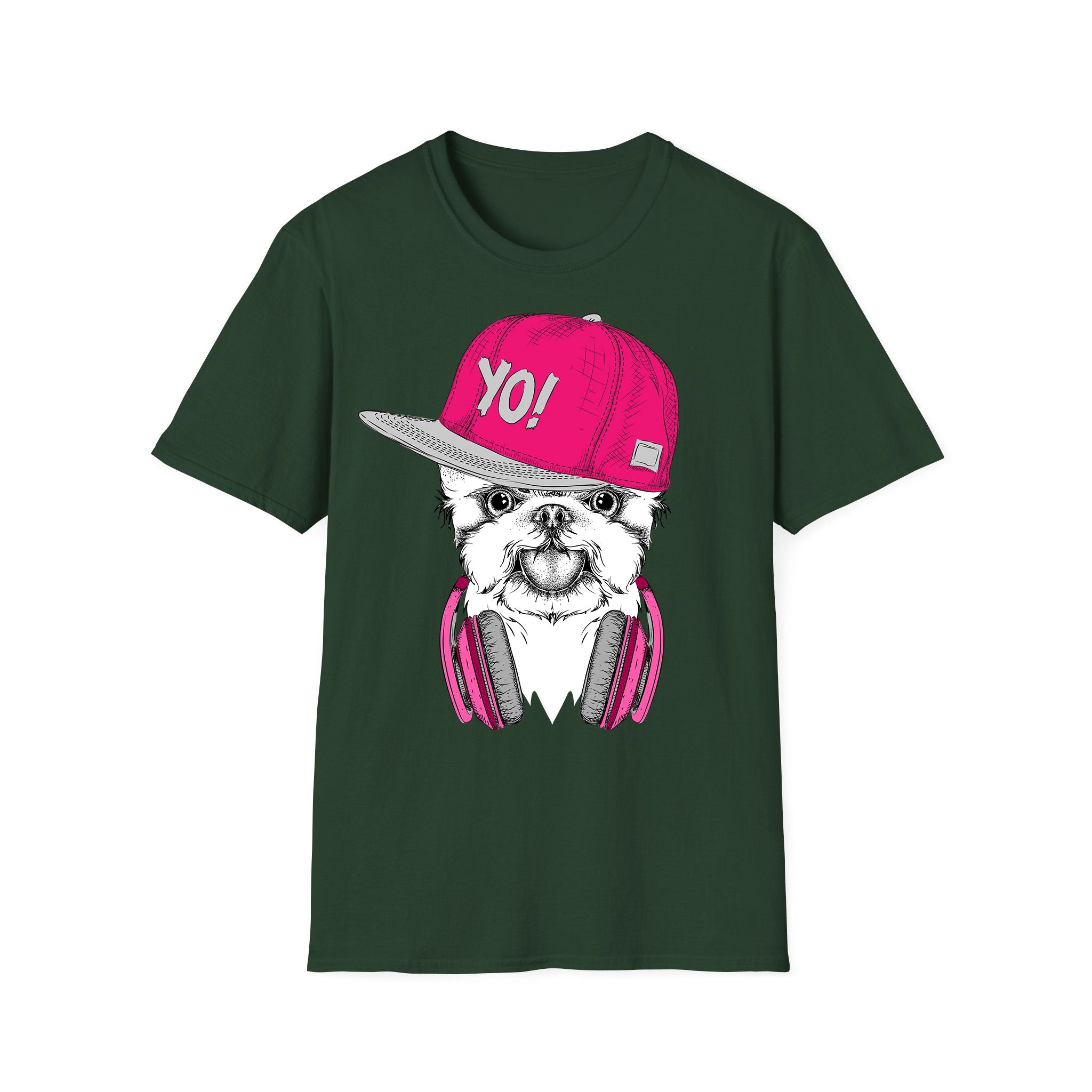 T-shirt musique unisexe Cute Dog Headhone