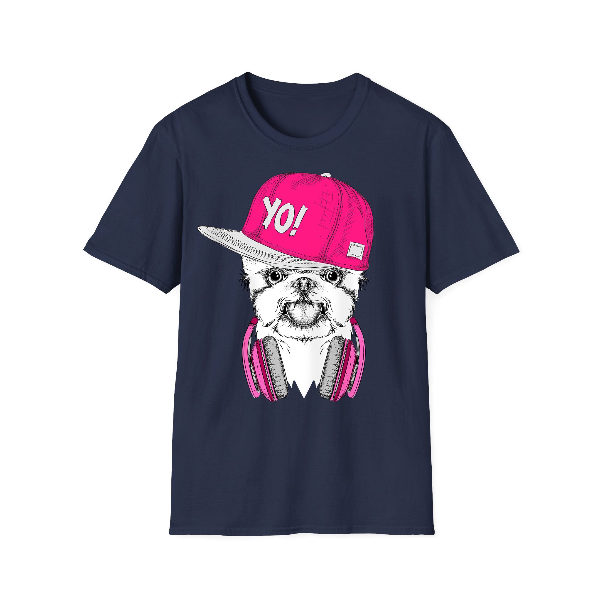 T-shirt musique unisexe Cute Dog Headhone