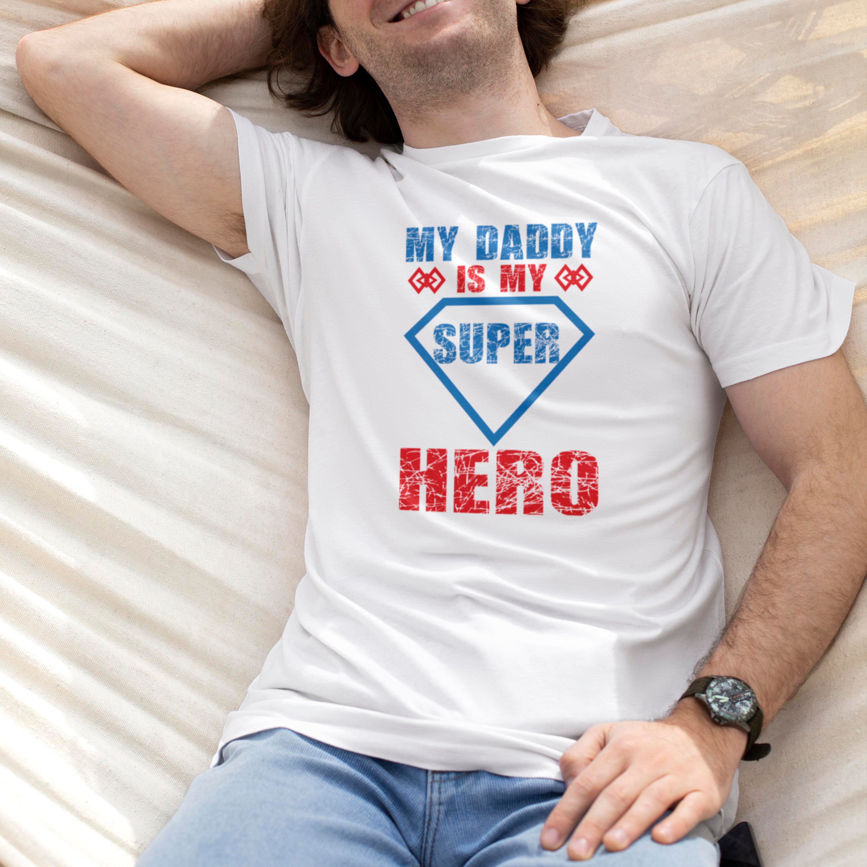 T-shirt Fête des Pères Mon père est mon super héros