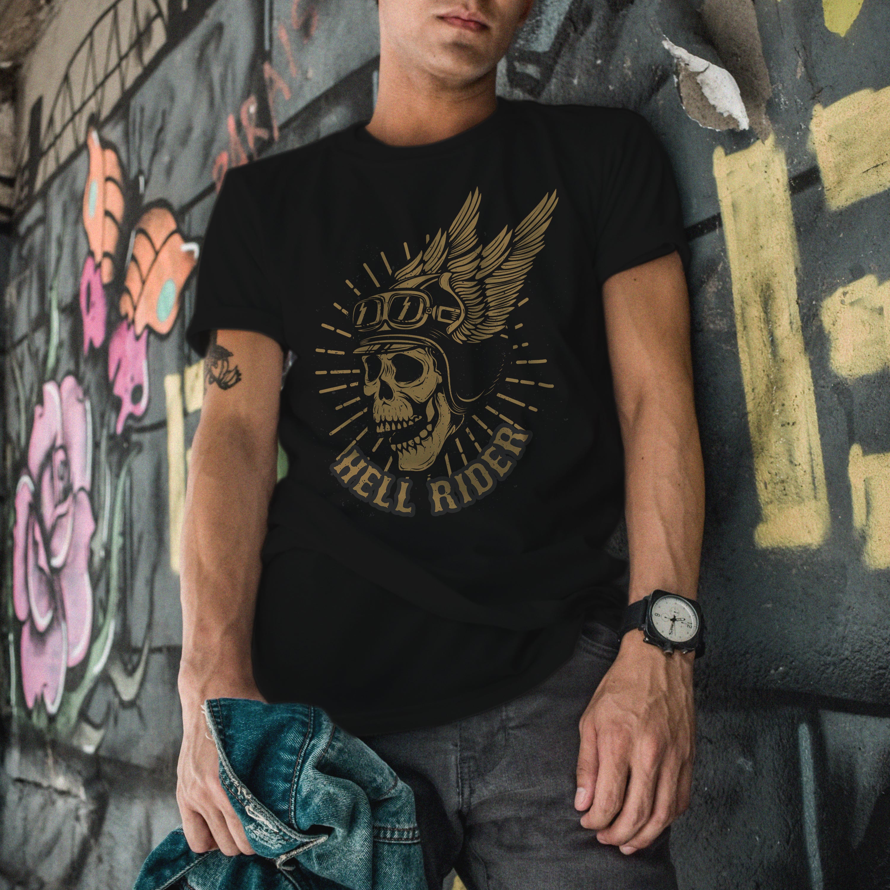 T-shirt moto Hell Rider