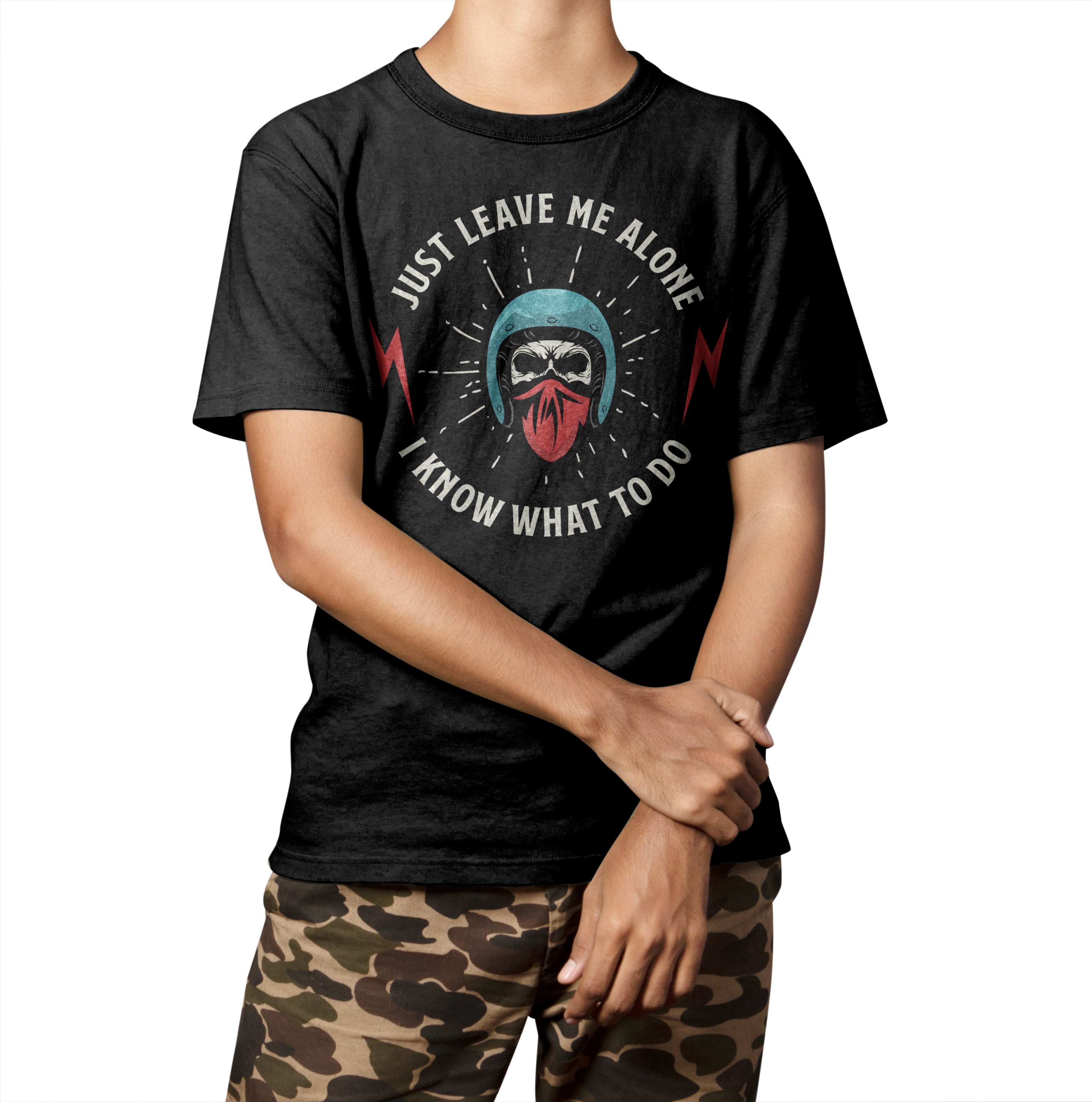 T-shirt moto Just Leave Me Alone Bker