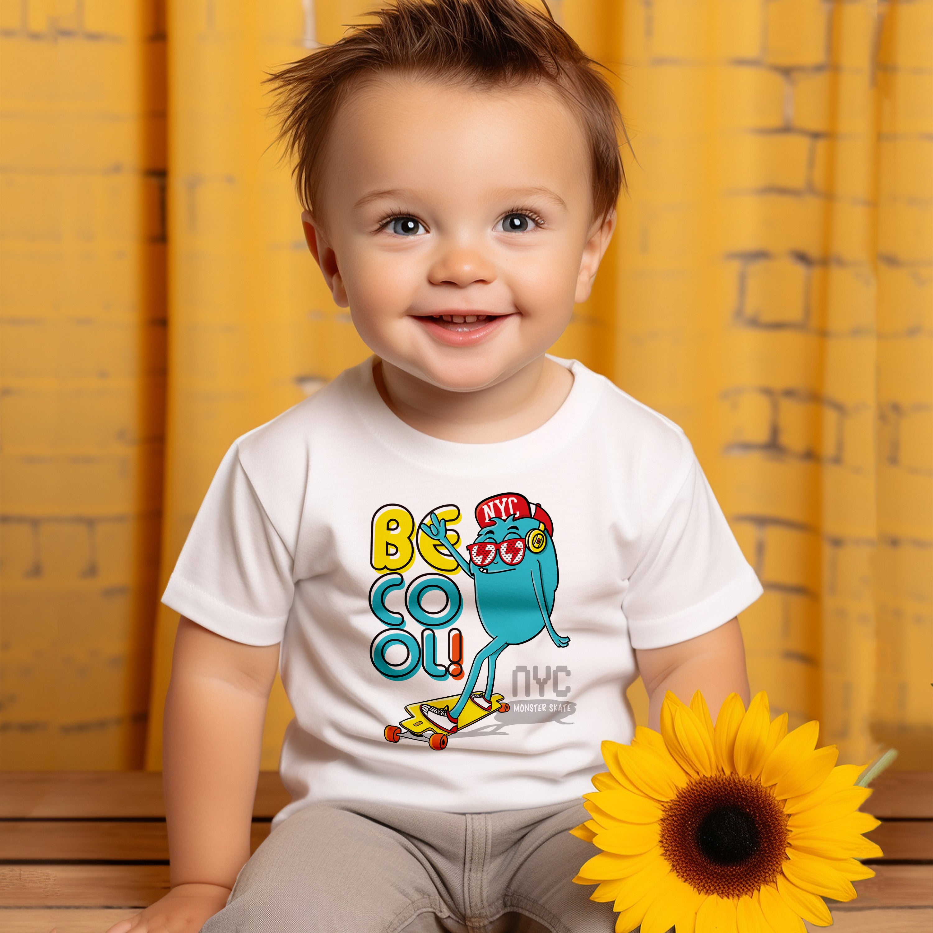 Kid T-Shirt Be Cool Monster Skate