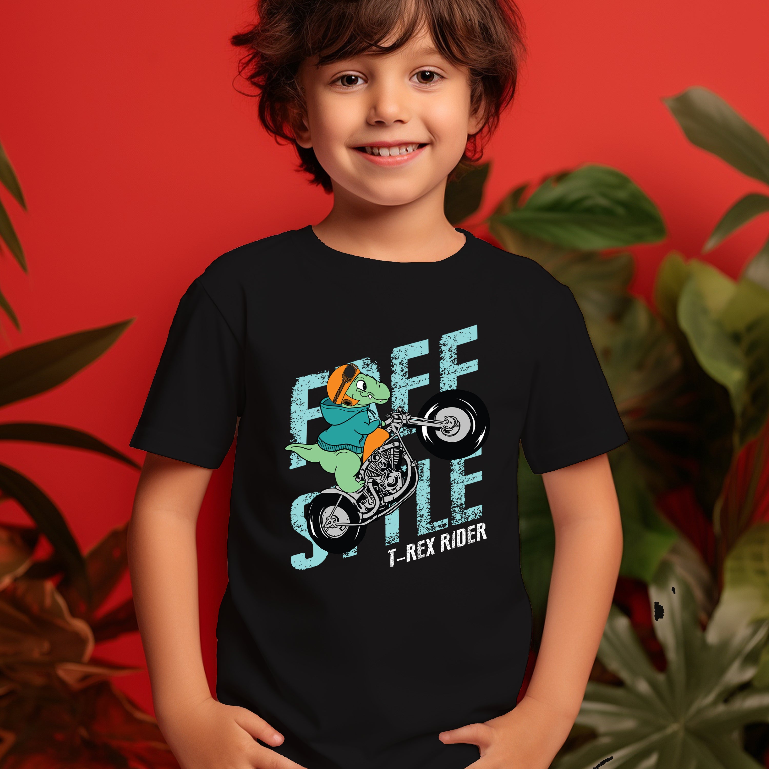 Kid T-Shirt Free Style T-Rex Rider