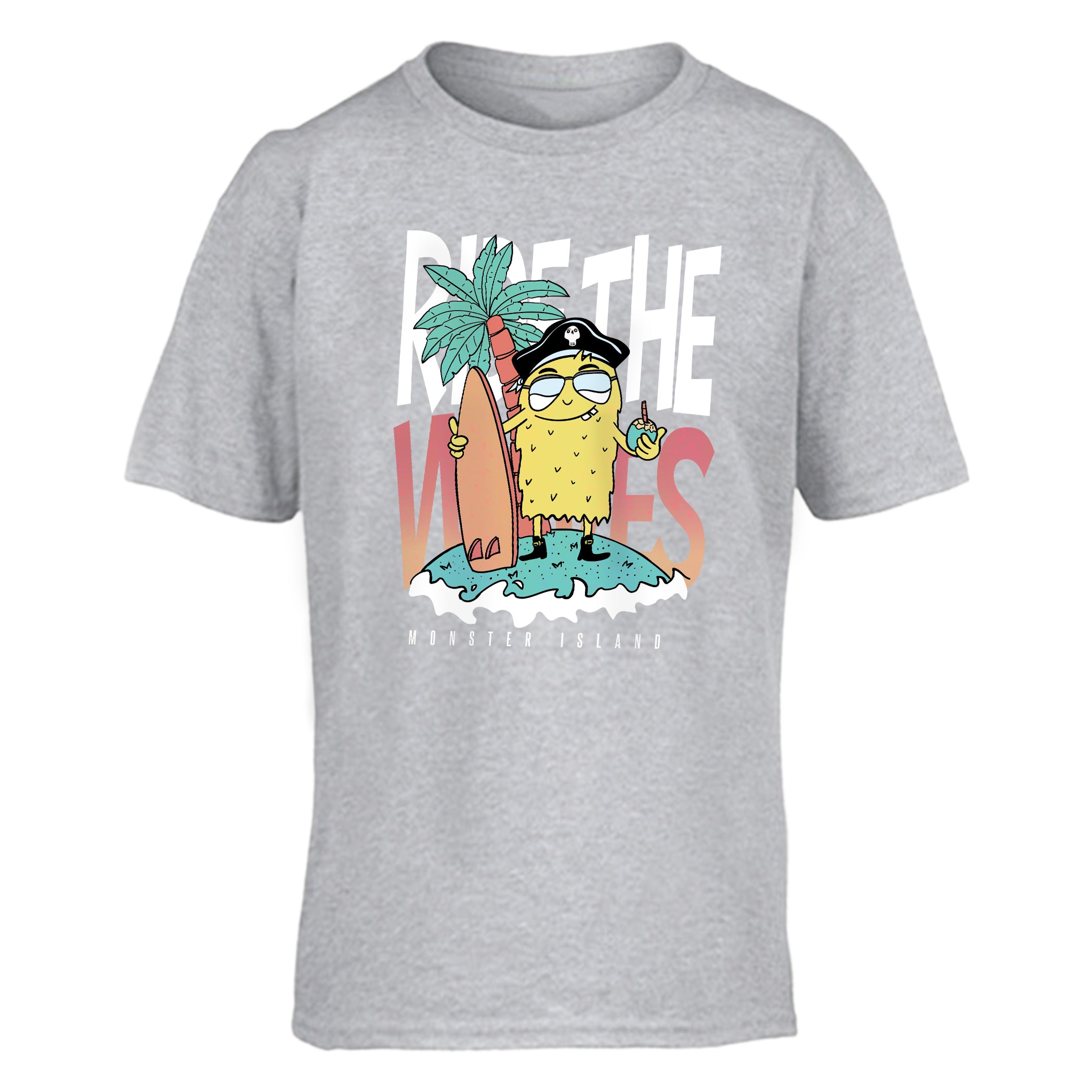 Kid T-Shirt Monster Ride The Waves