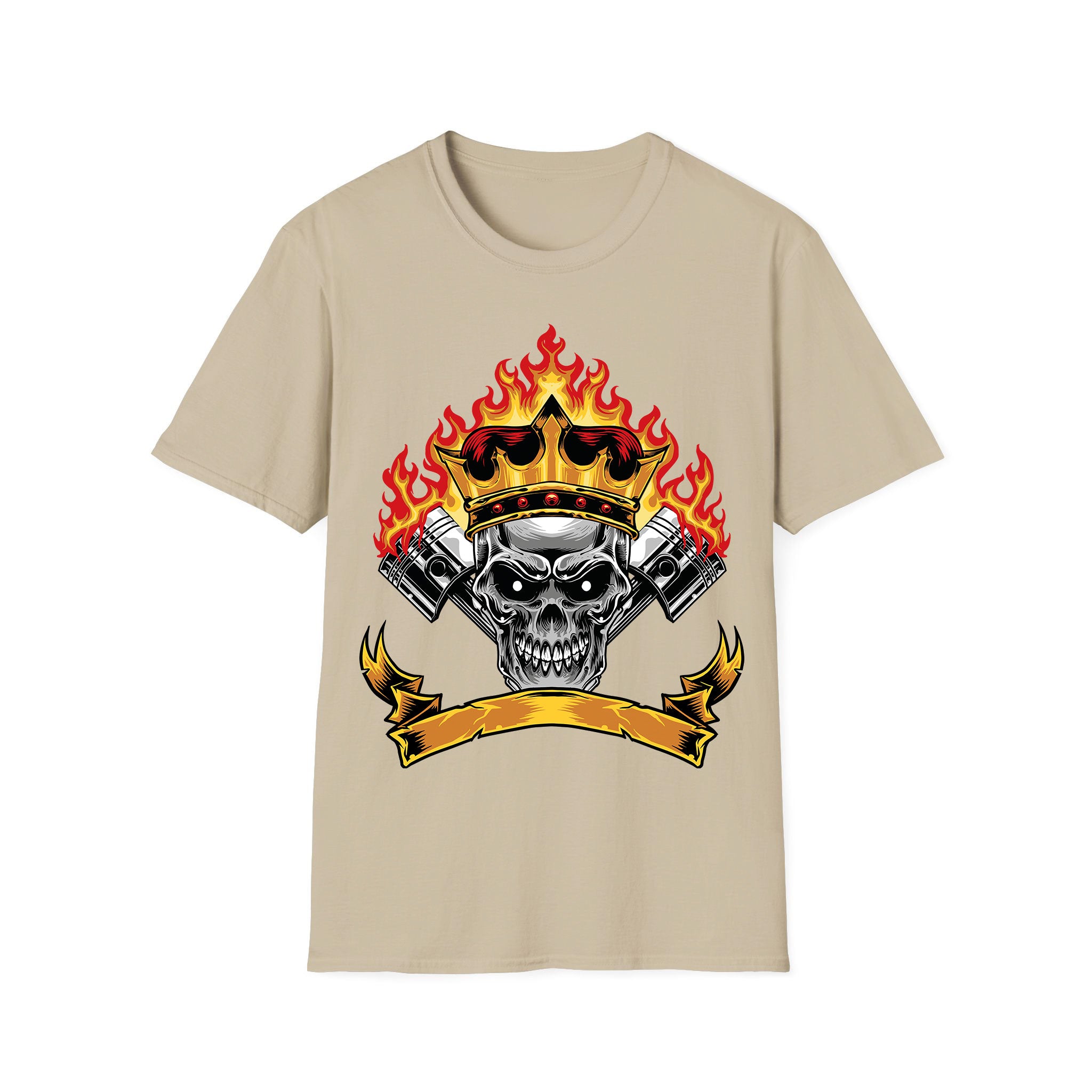 Motorcycle T-shirt King Skull Fire