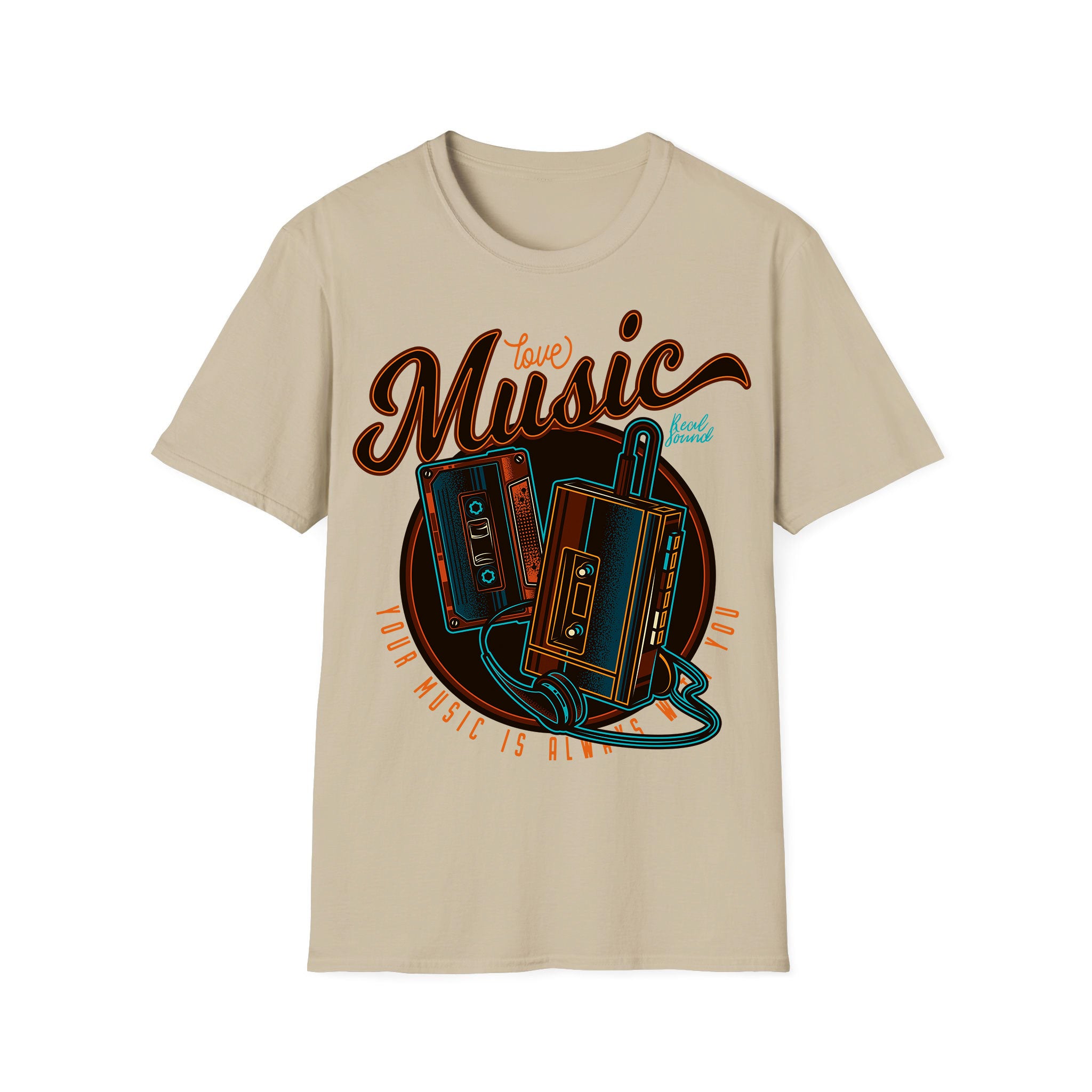 T-shirt unisexe musique Love Music Real Sound