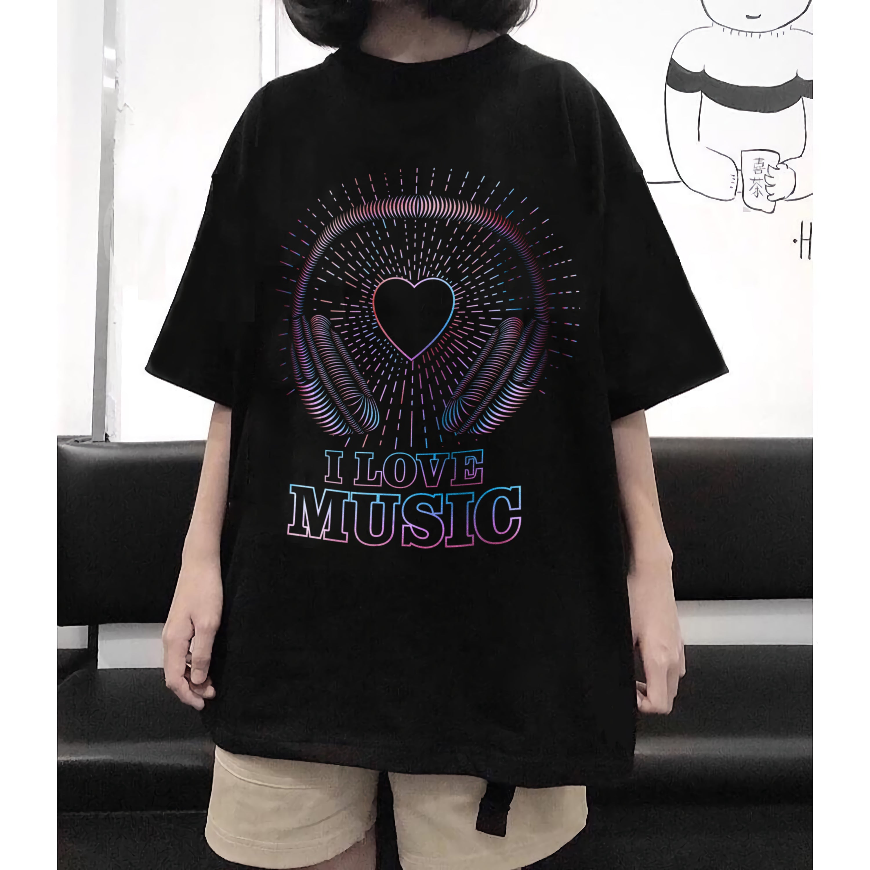 T-shirt unisexe Musique J'aime la musique