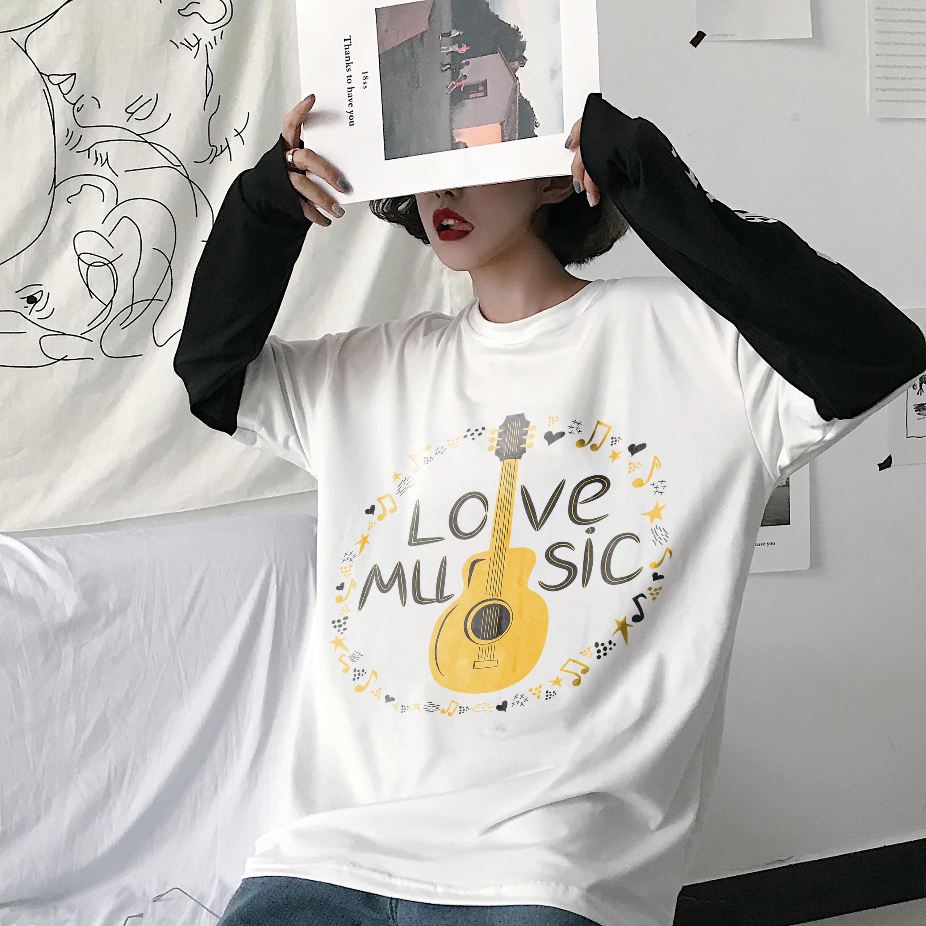T-shirt unisexe Musique Love Guitar Music