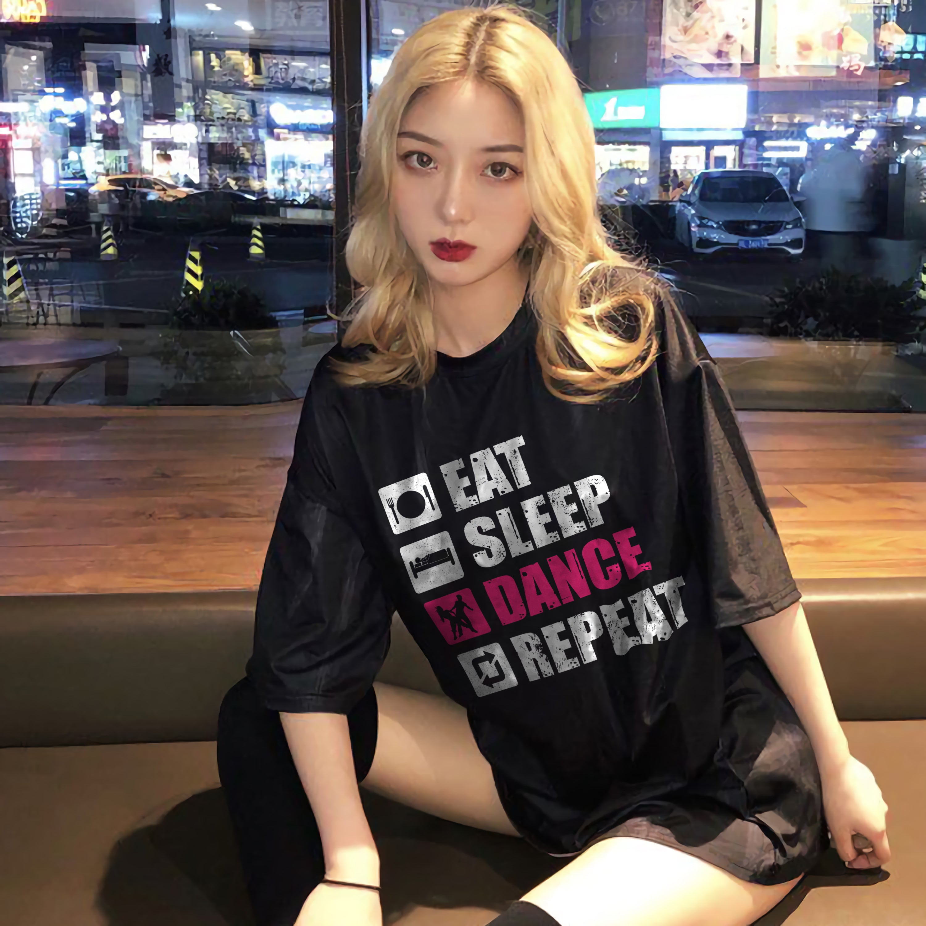 T-shirt unisexe musique Eat Sleep Dance Repeat