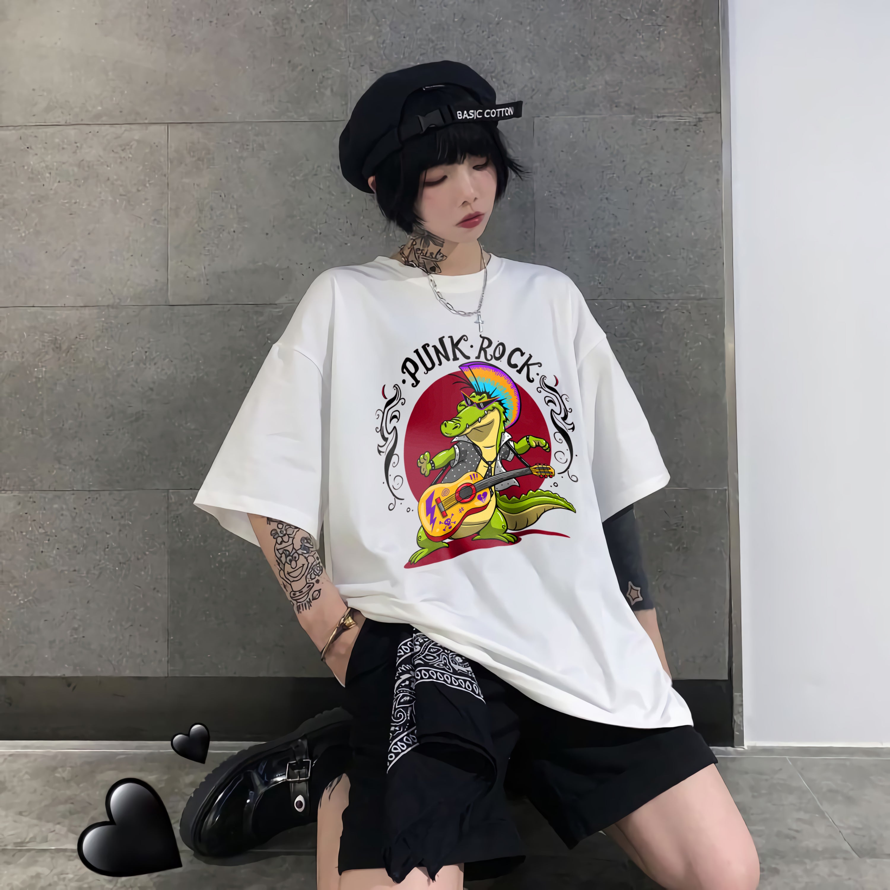 T-shirt unisexe musique Crocodile Punk Rock