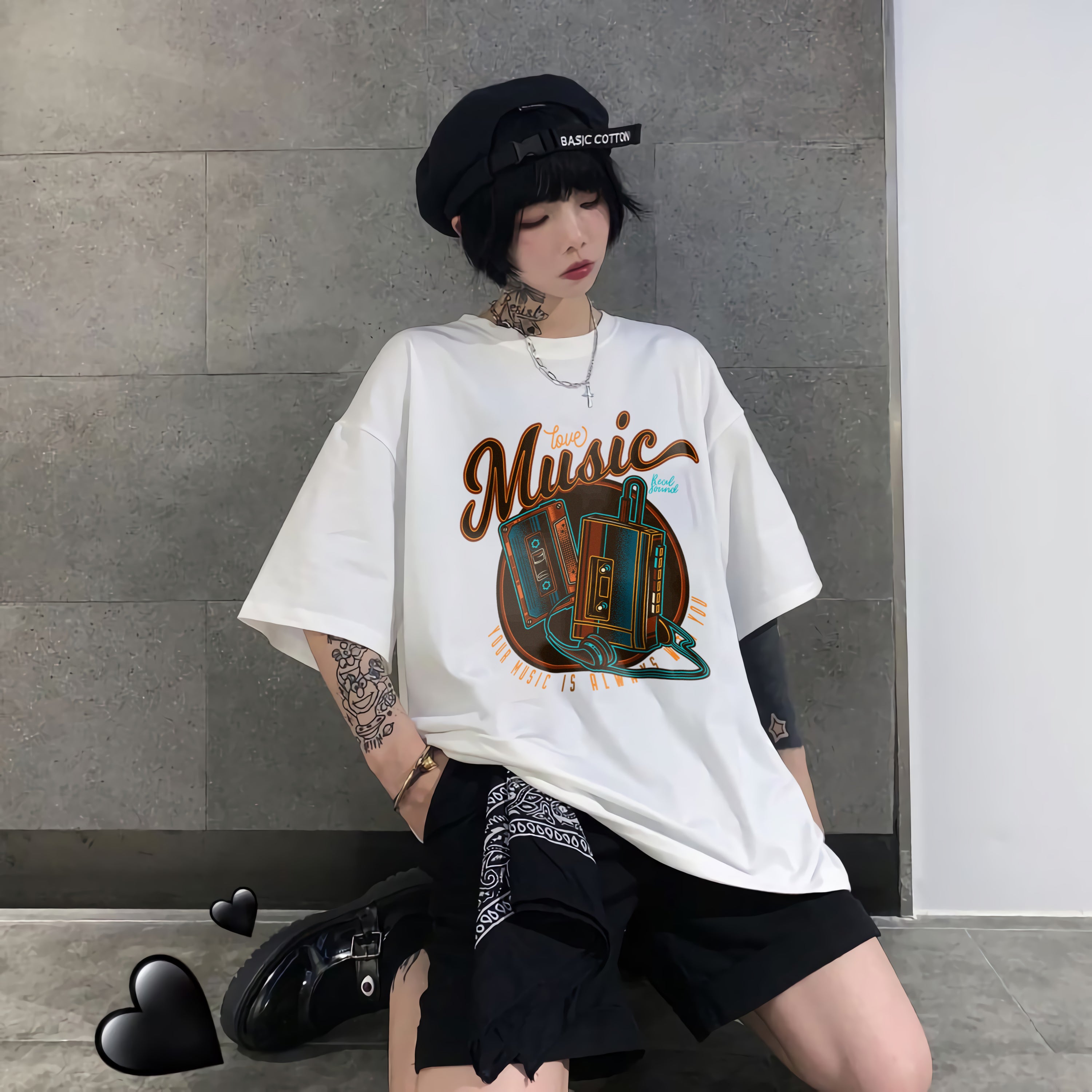 T-shirt unisexe musique Love Music Real Sound