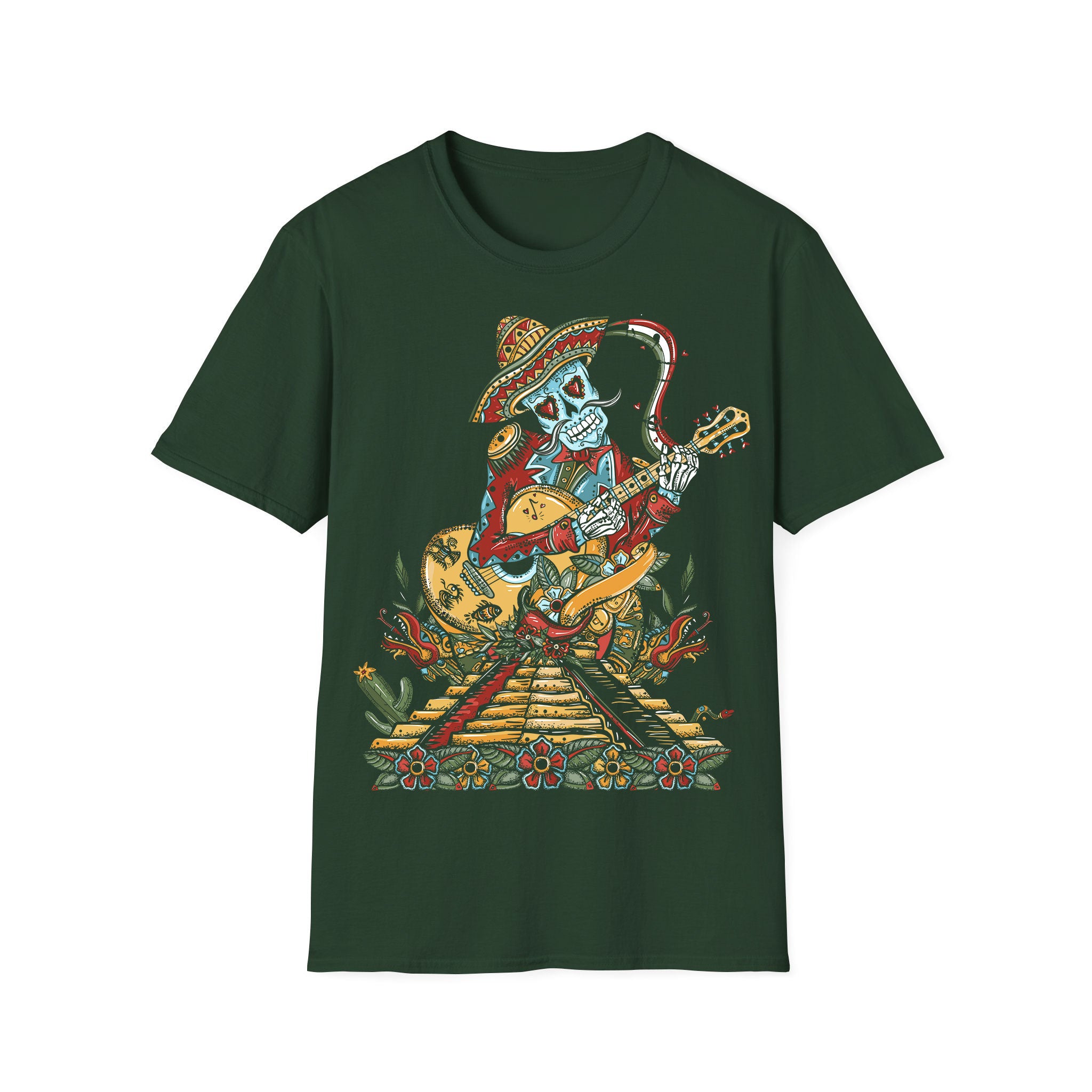 T-shirt unisexe musique squelette Mariachi