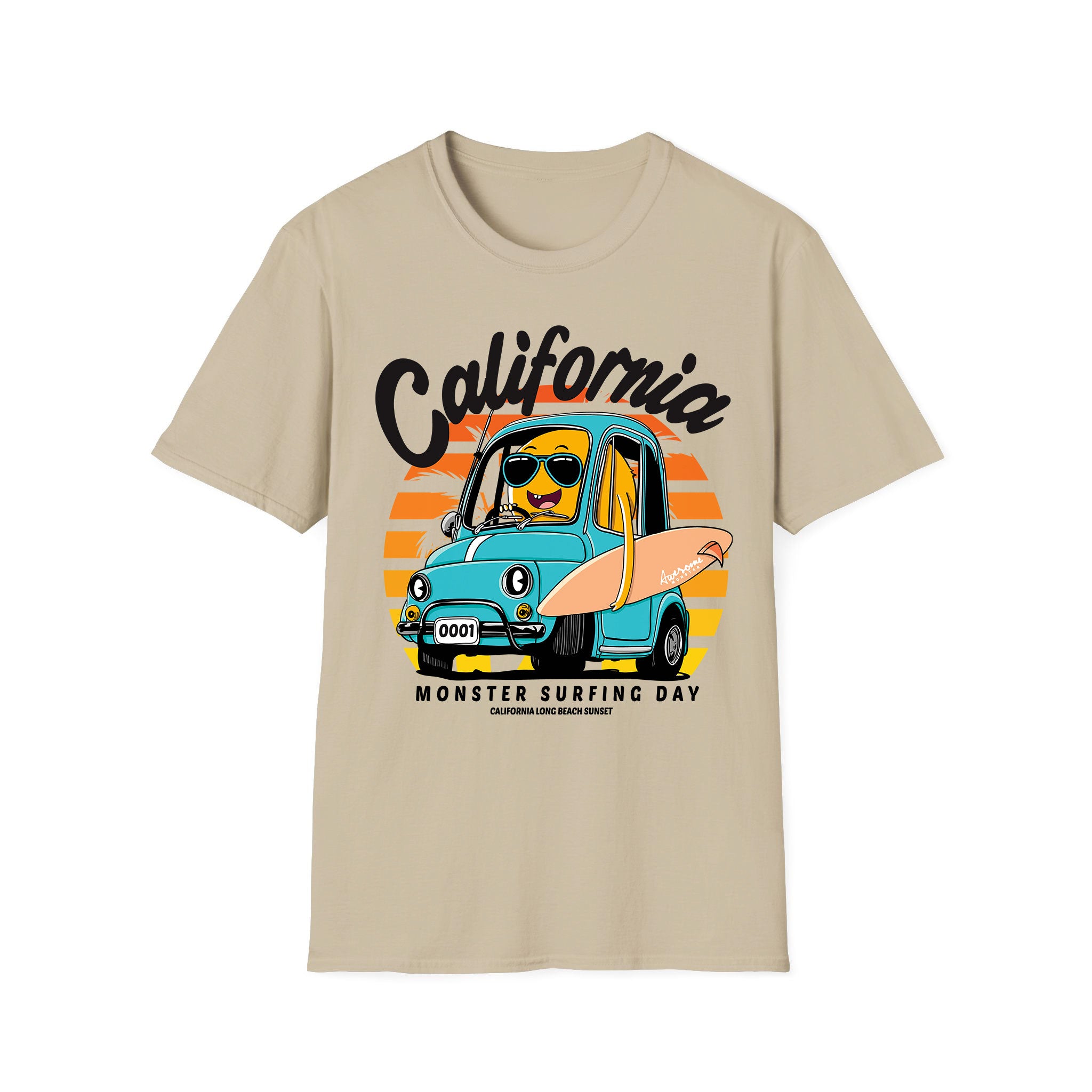 Summer unisex T-shirt Monster Surfing Day