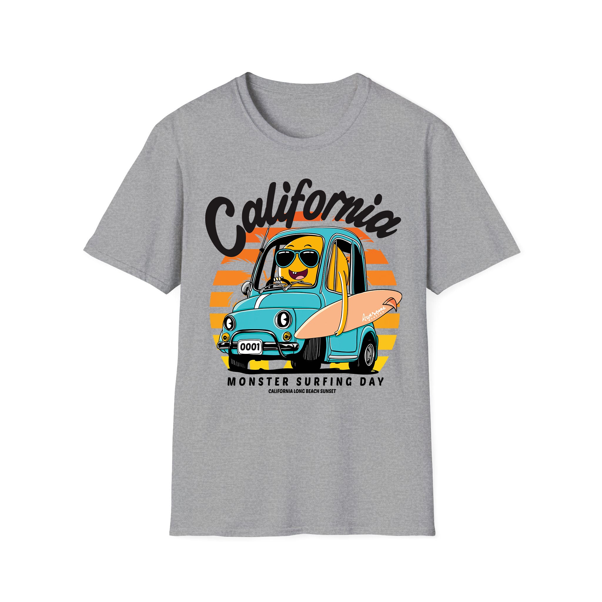 Summer unisex T-shirt Monster Surfing Day