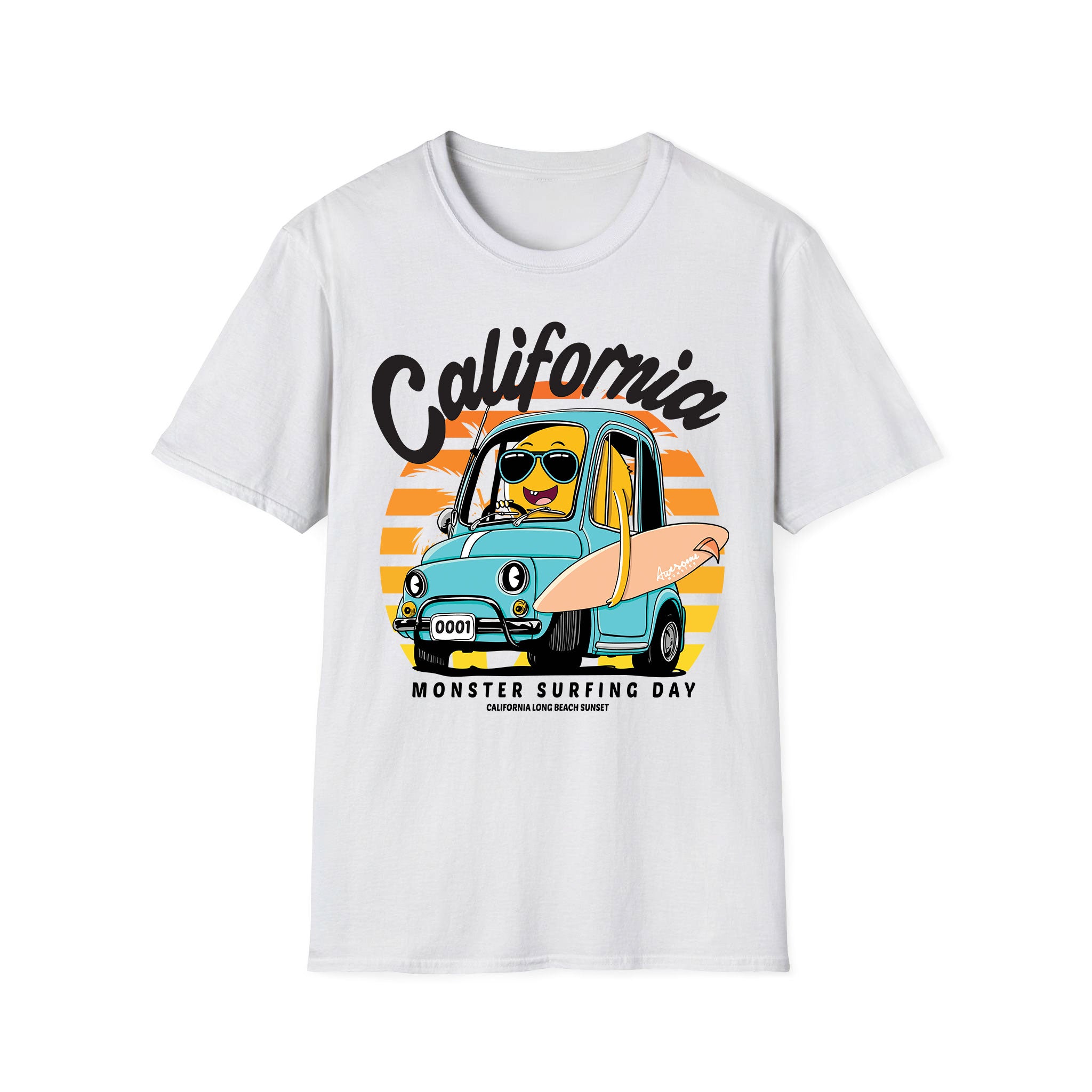 Summer unisex T-shirt Monster Surfing Day