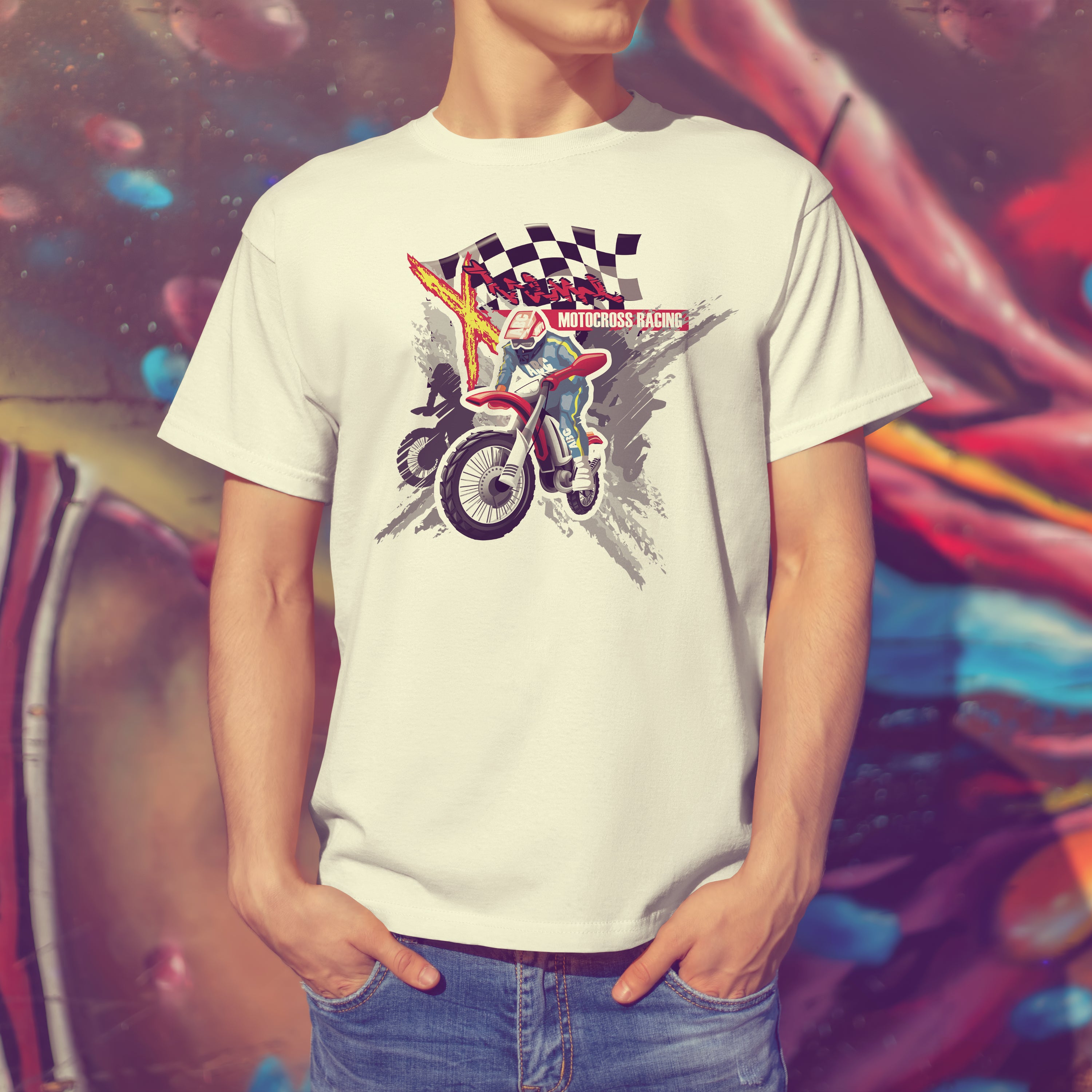 T-shirt moto Course de motocross