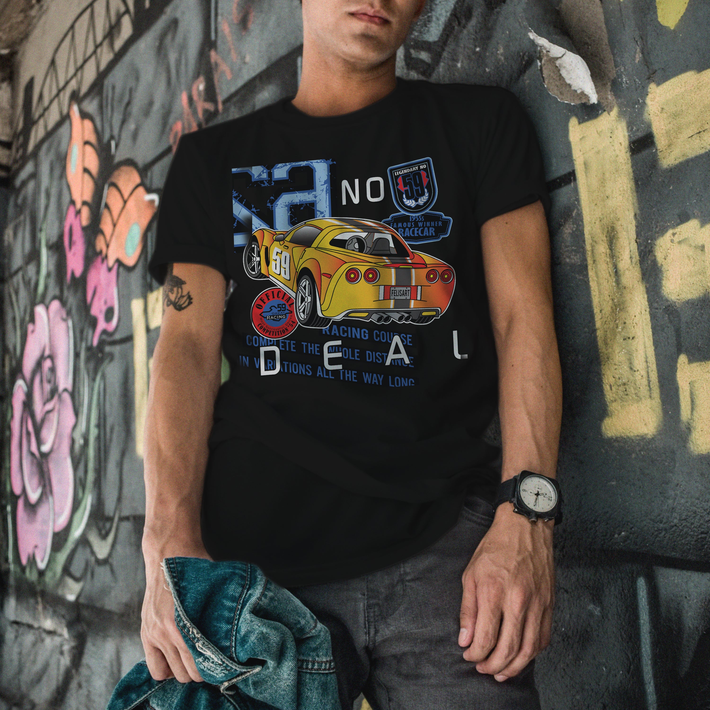 T-shirt voitures de course No Deal