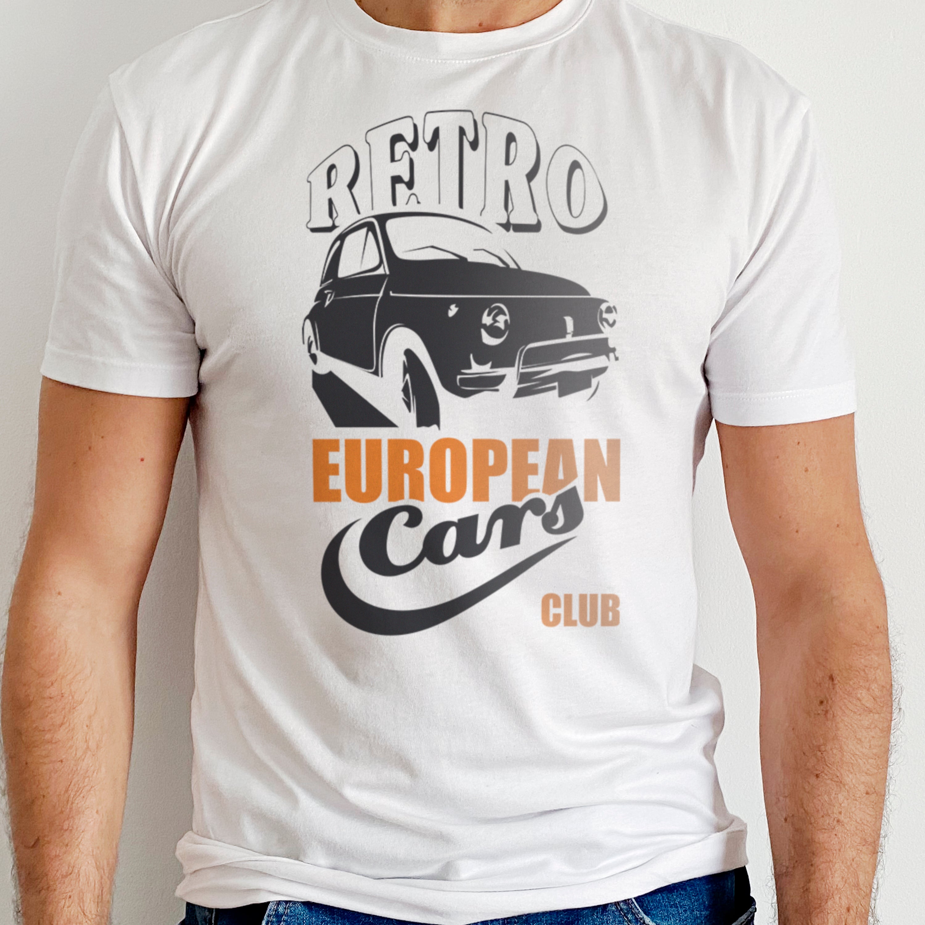 T-shirt voitures de course voitures européennes rétro
