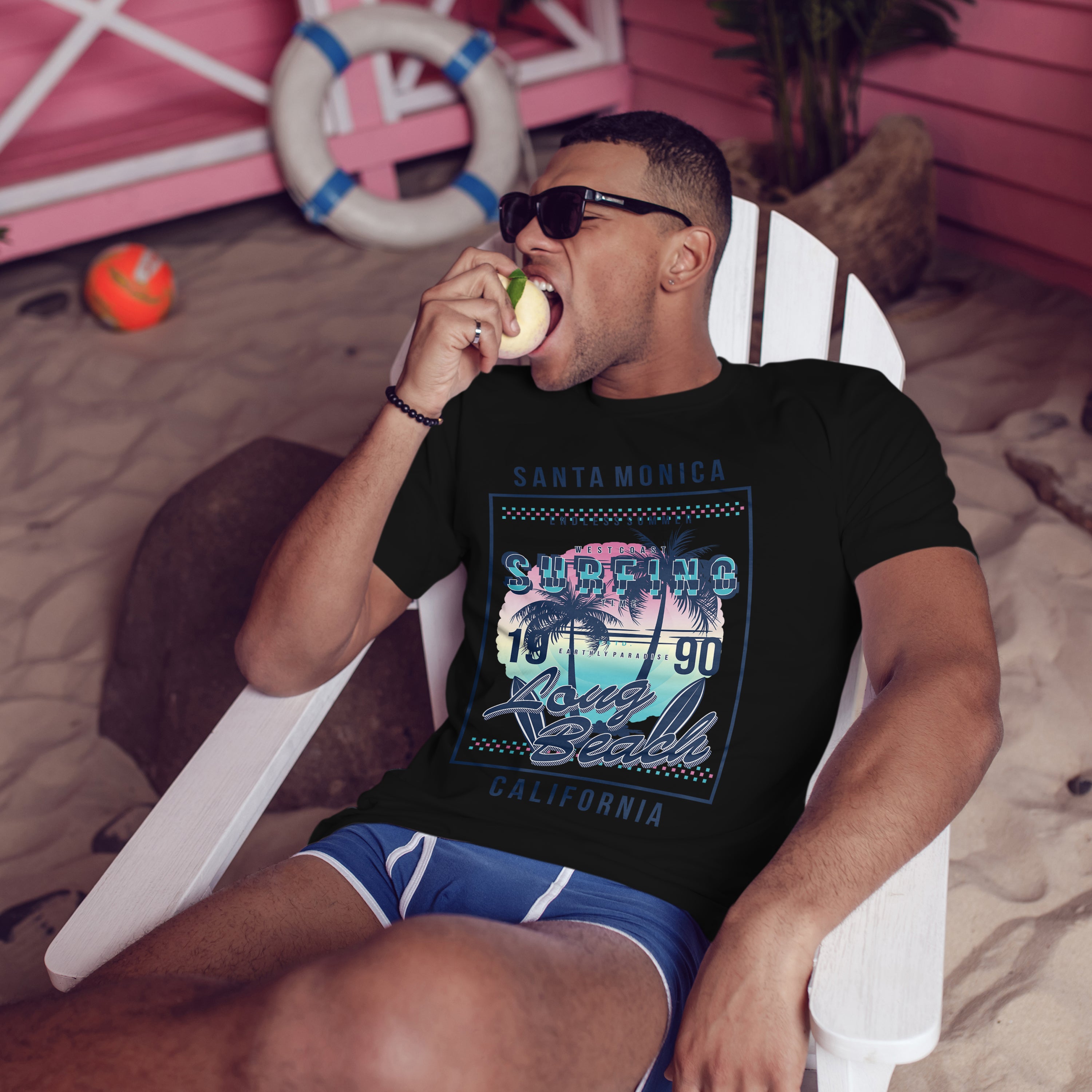 Surf T-shirt unisexe Santa Monica Cali
