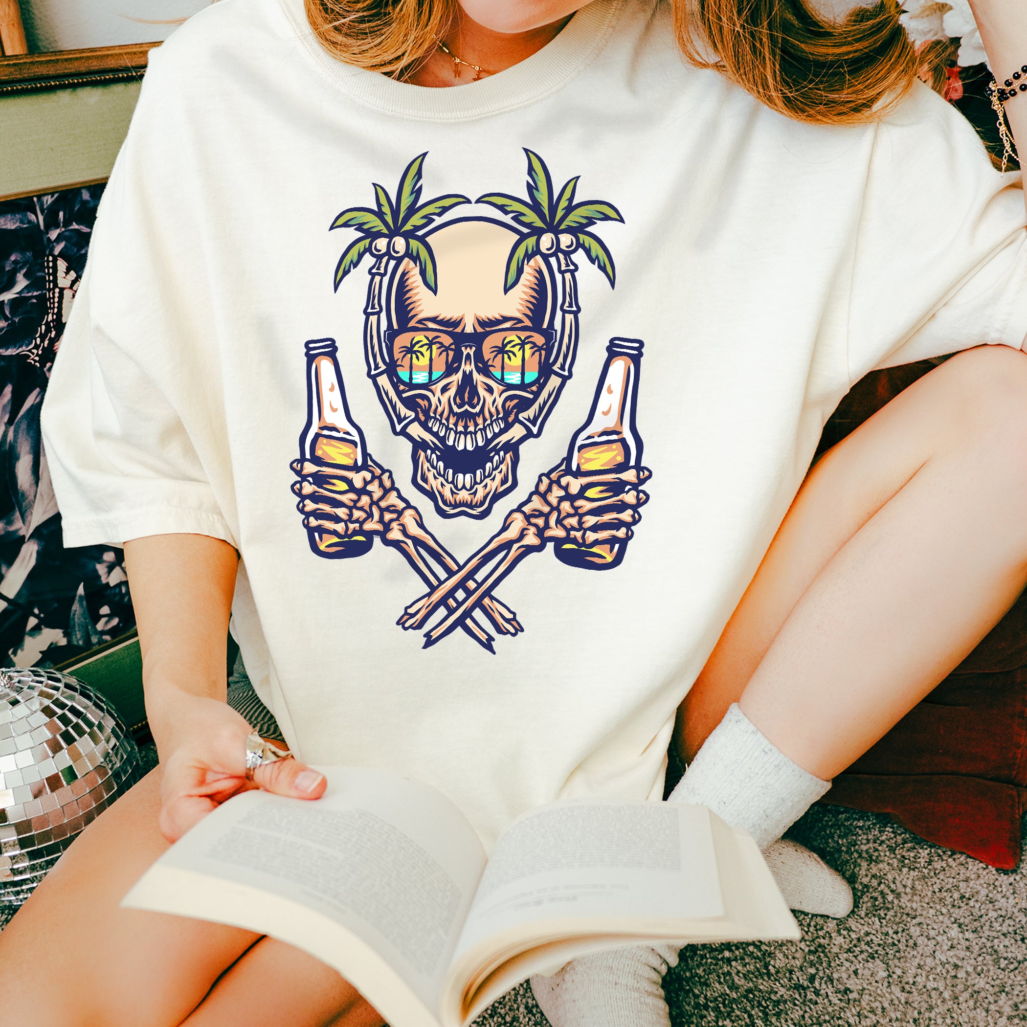 Summer unisex T-shirt Skull Hawaii