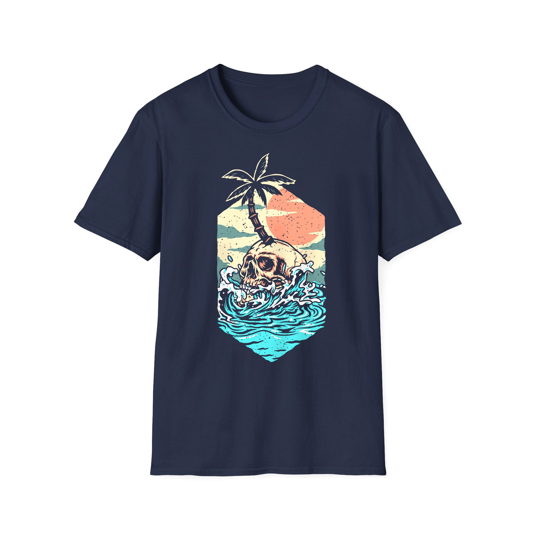 Summer unisex T-shirt Skull Waves Beach