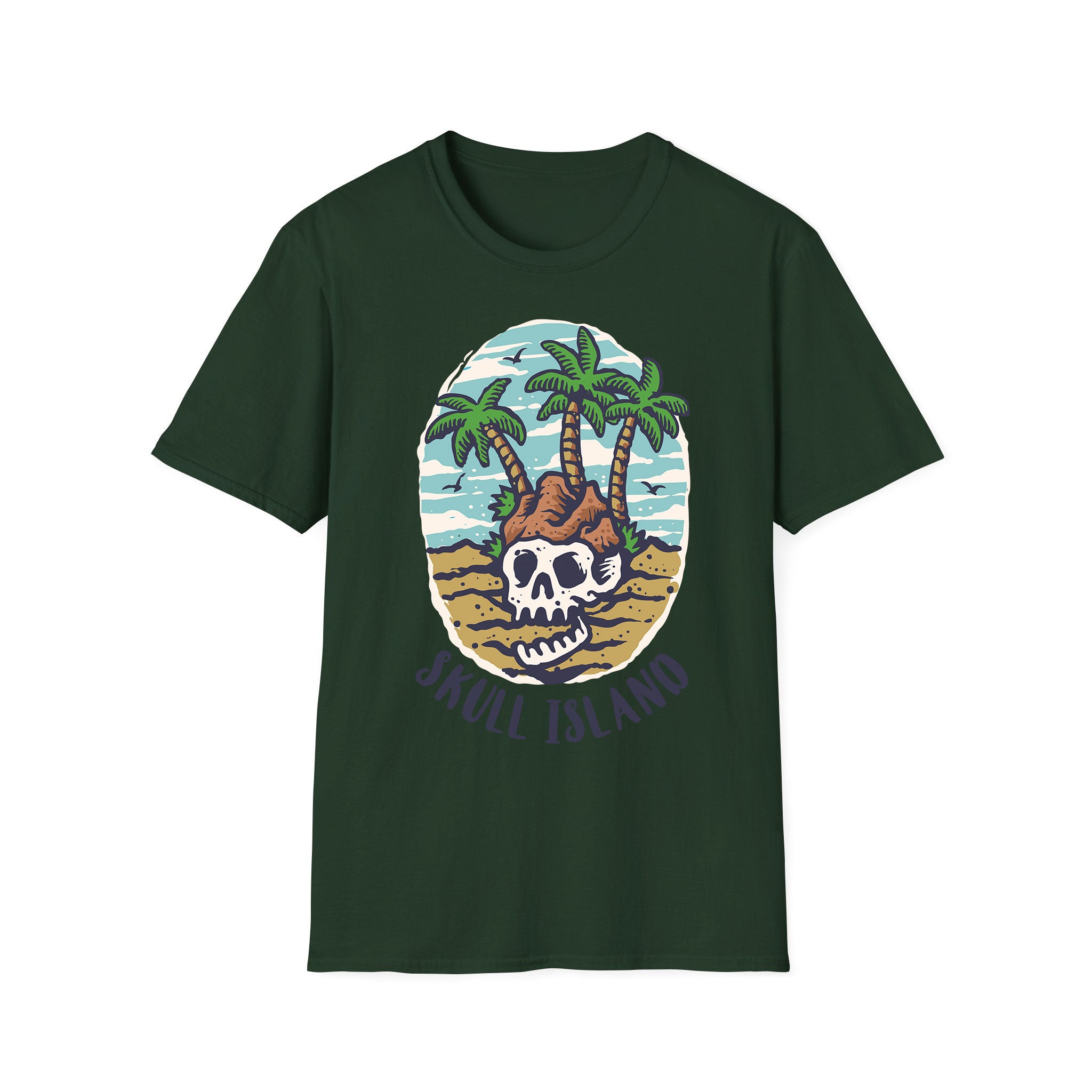 Summer unisex T-shirt Skull Island