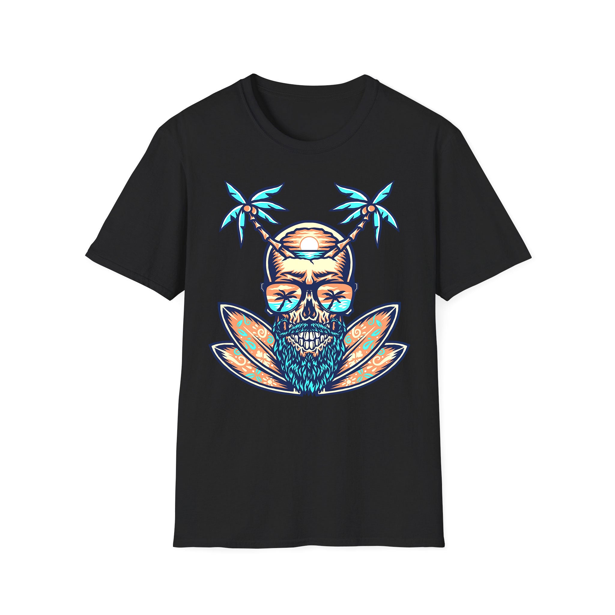T-shirt unisexe d'été Summer Skull Beach
