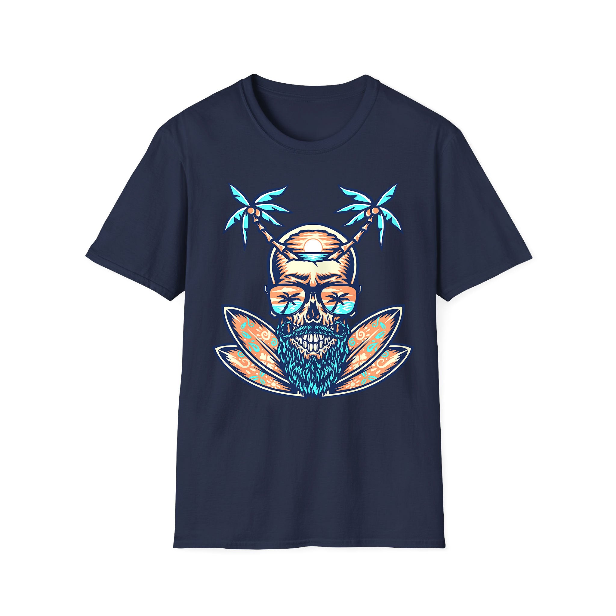 T-shirt unisexe d'été Summer Skull Beach